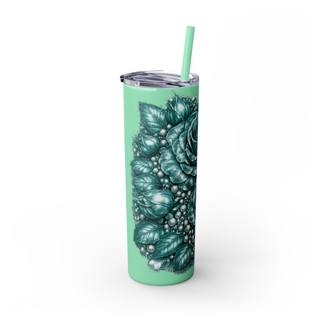 Skinny Tumbler — Monochrome Rose Garden 20oz Straw Tumbler
