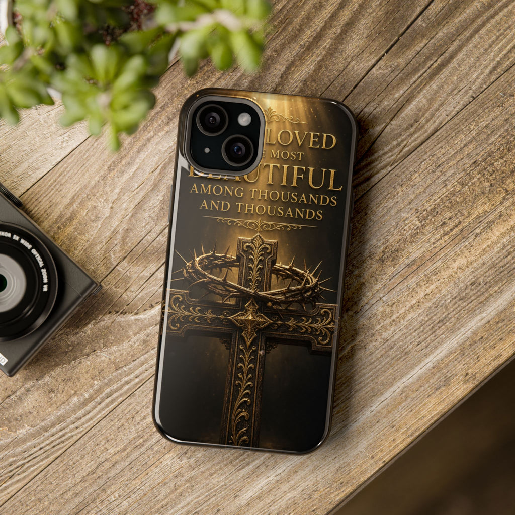 Magnetic Impact-Resistant Phone Case — "Most Beautiful" Cross with Crown of Thorns
