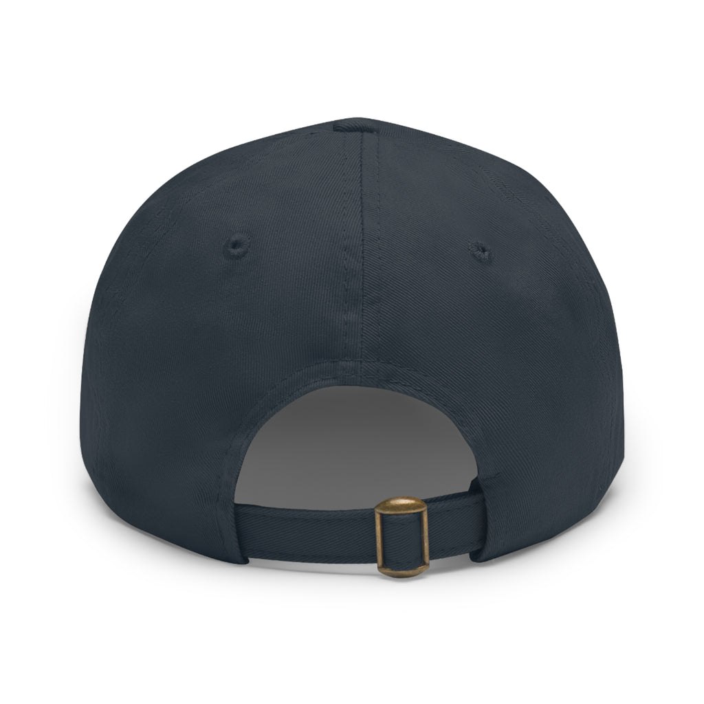 Dad Hat — Vintage Gold Crest Leather Patch Cap