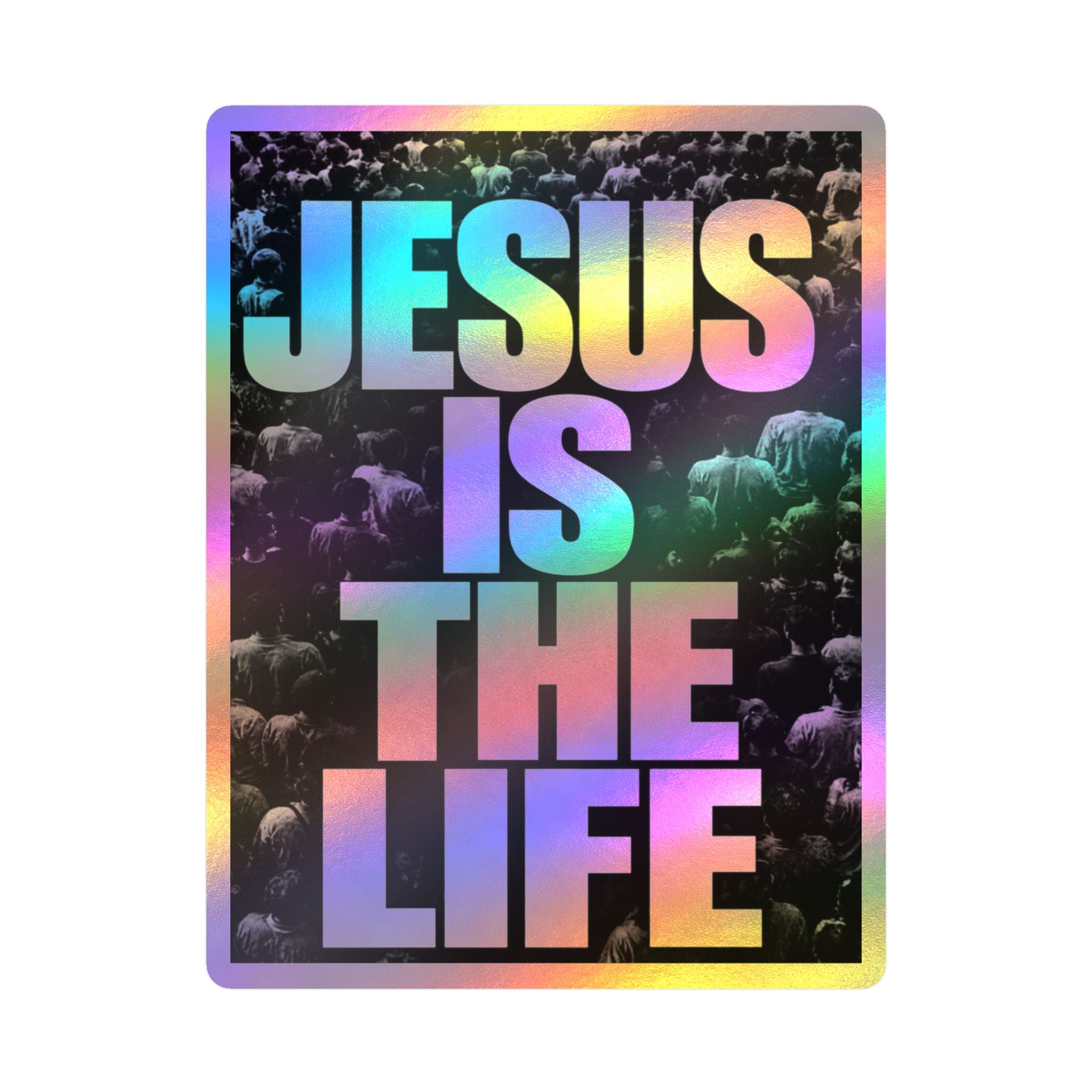 Jesus Is the Life Vinyl Sticker — Black & White Faith Decal (Kiss-Cut)