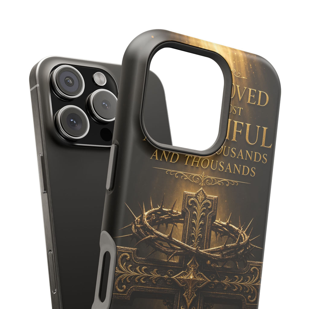 Magnetic Impact-Resistant Phone Case — "Most Beautiful" Cross with Crown of Thorns