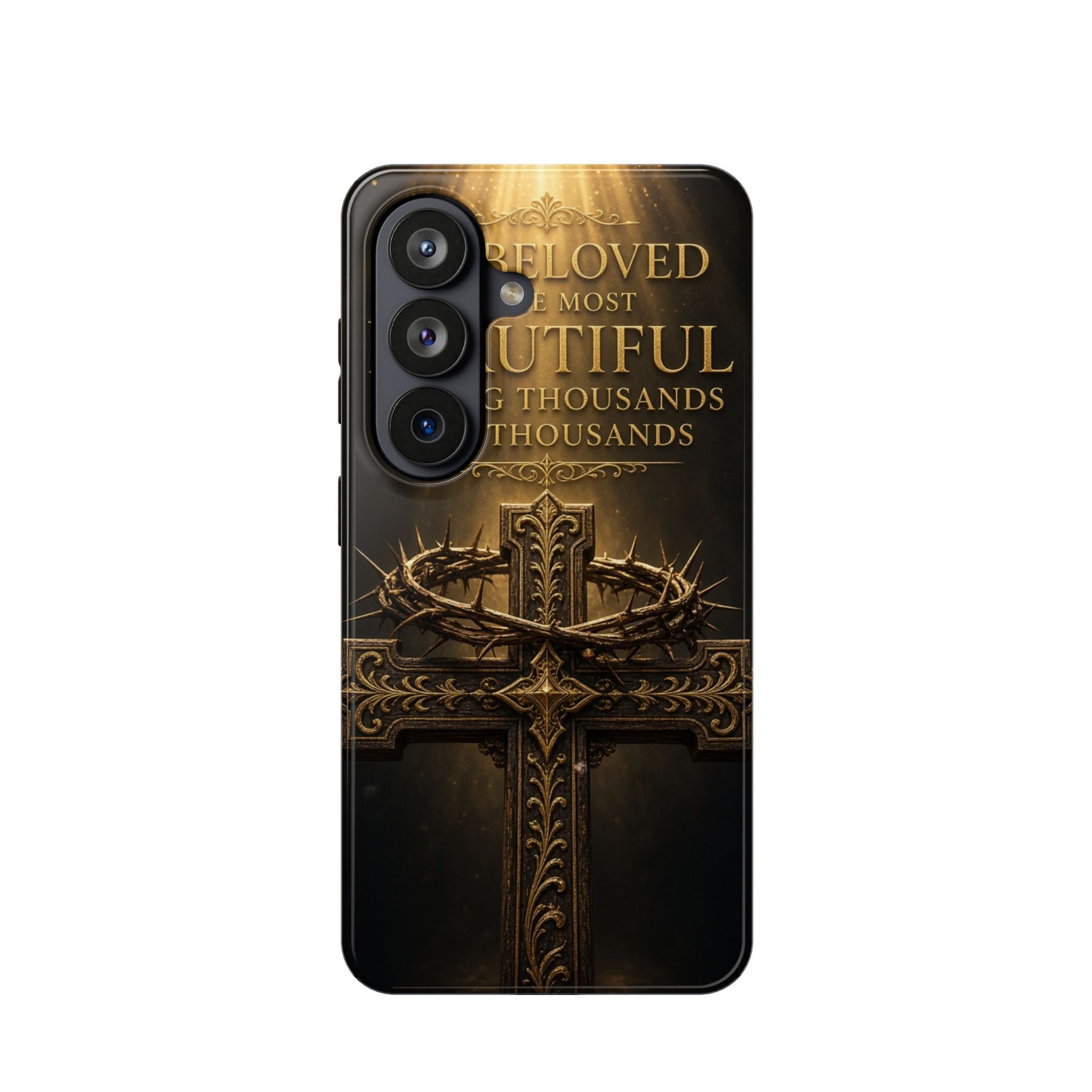 Magnetic Impact-Resistant Phone Case — "Most Beautiful" Cross with Crown of Thorns