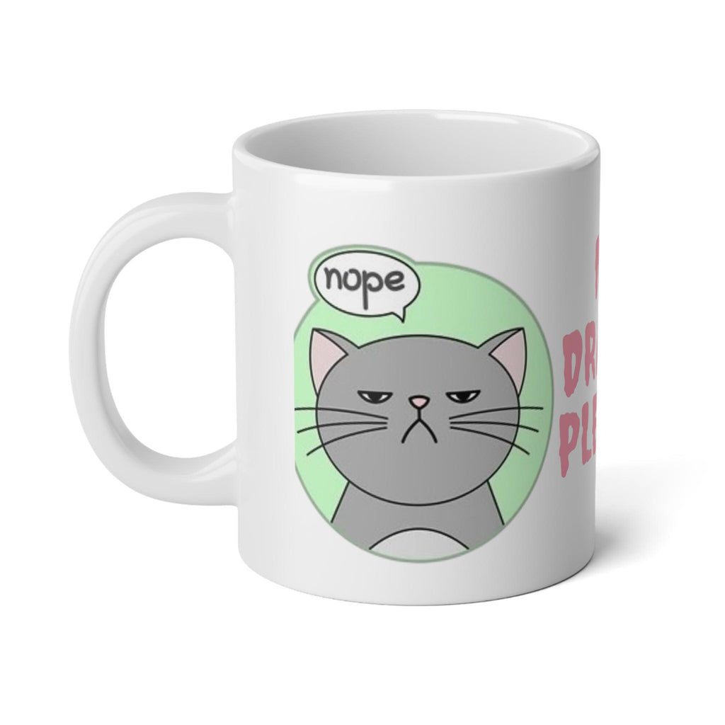 No Drama Please Cat Coffee Mug | Funny Sarcastic Cat Gift, Office Humor Mug for Cat Lovers & Coworkers