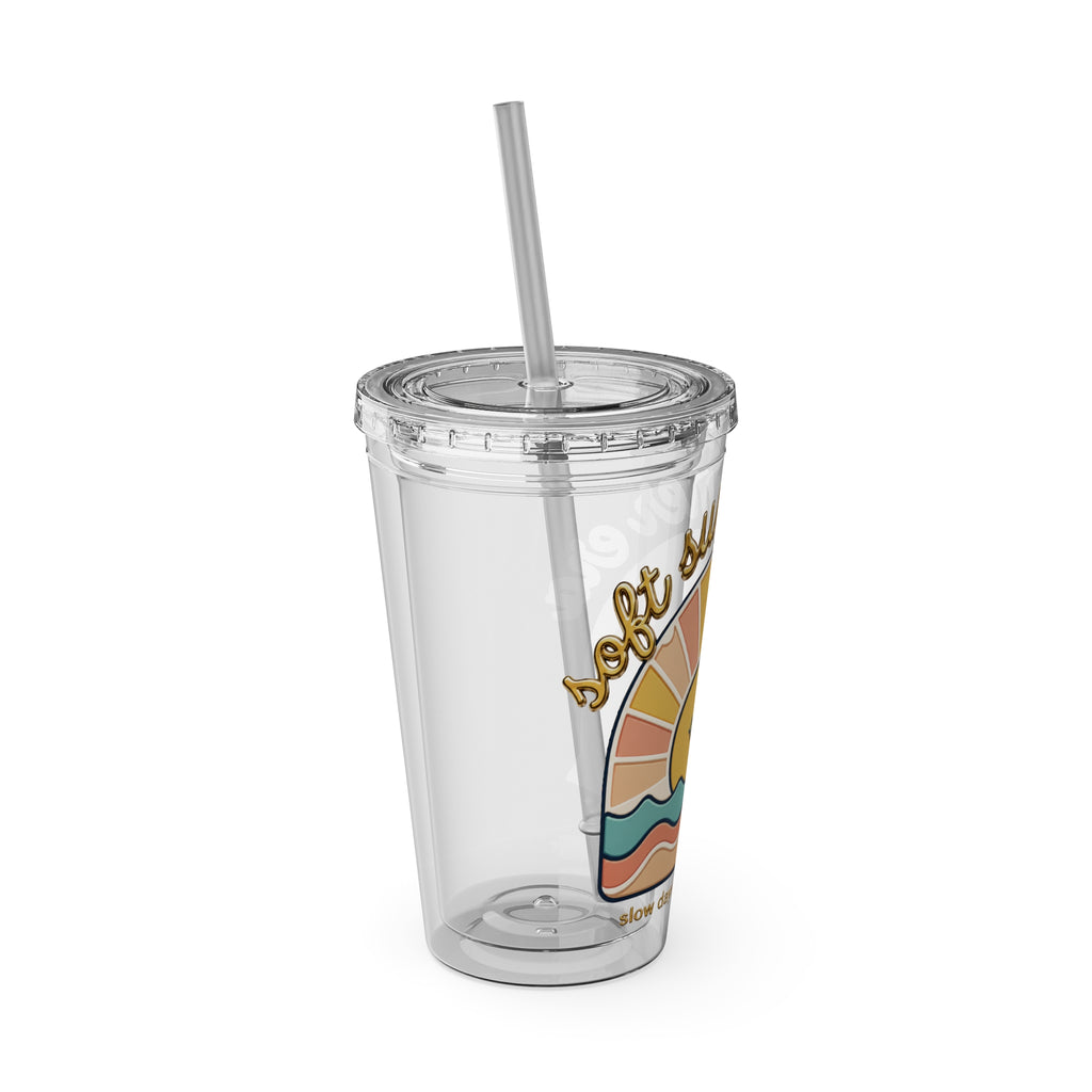 Soft Summer sunset beach drink illustration Tumbler