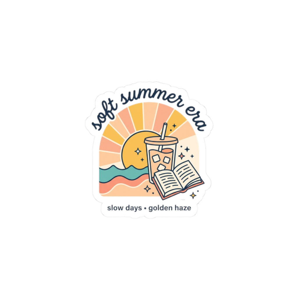 Soft Summer Era Kiss-Cut Stickers | summer aesthetic, pastel coastal vibes