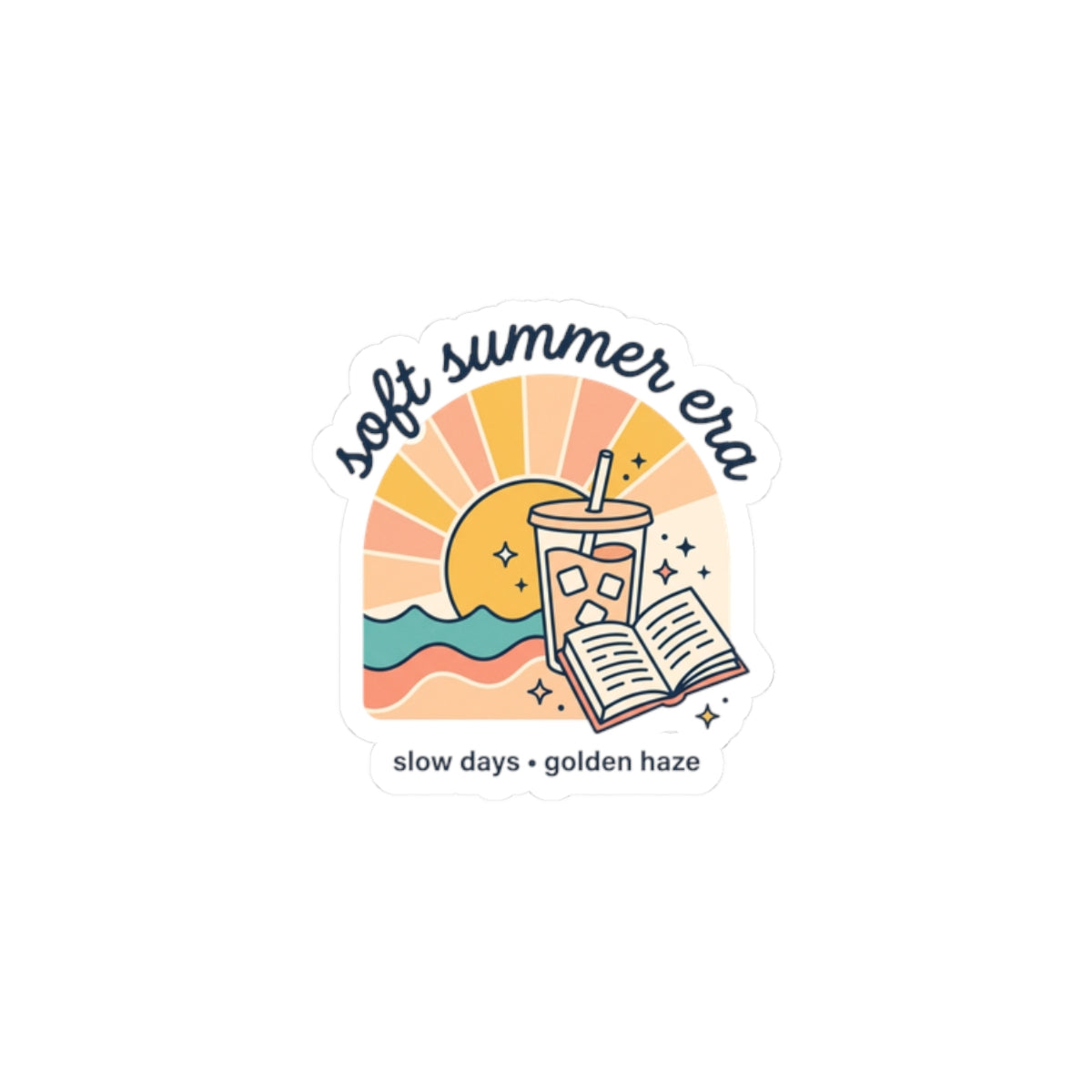 Soft Summer Era Kiss-Cut Stickers | summer aesthetic, pastel coastal vibes