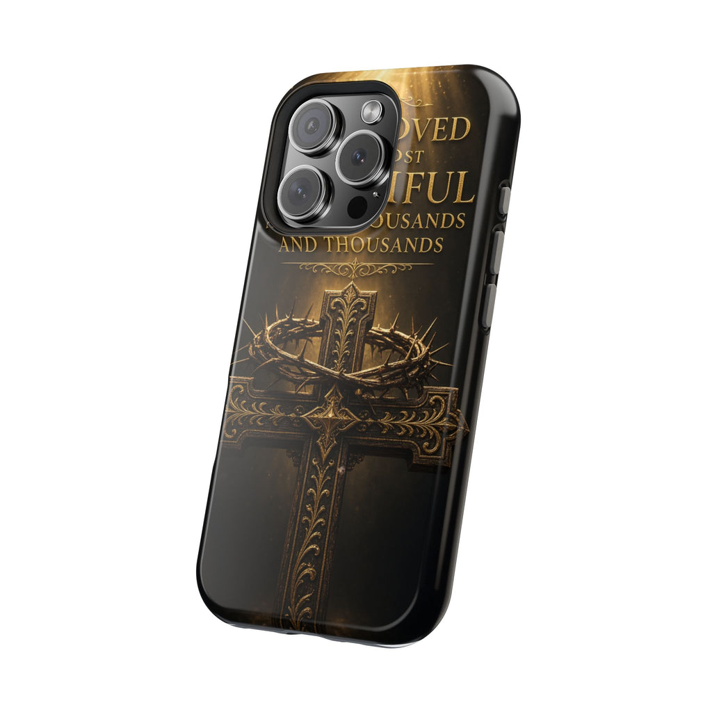 Magnetic Impact-Resistant Phone Case — "Most Beautiful" Cross with Crown of Thorns