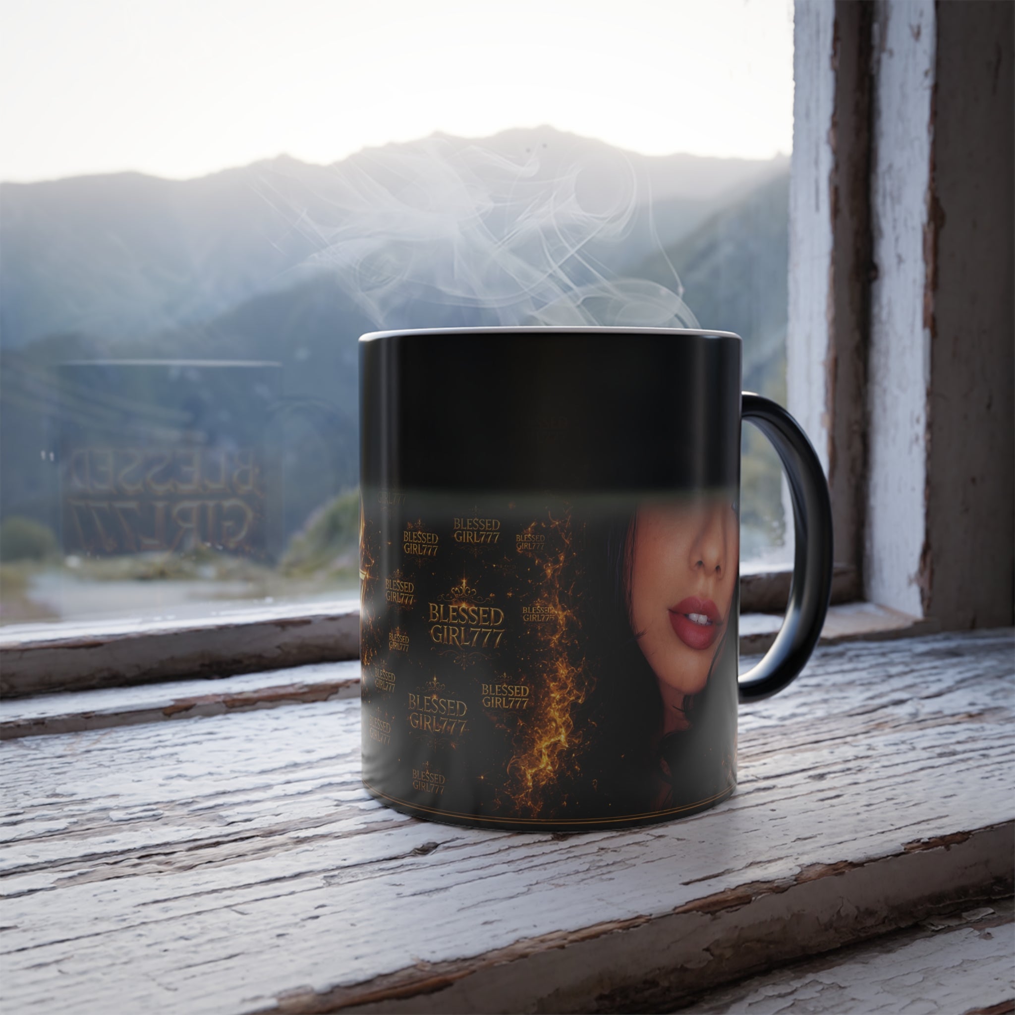 Blessed 777 Color-Changing Mug — Personalized Photo Magic Reveal (11 oz)