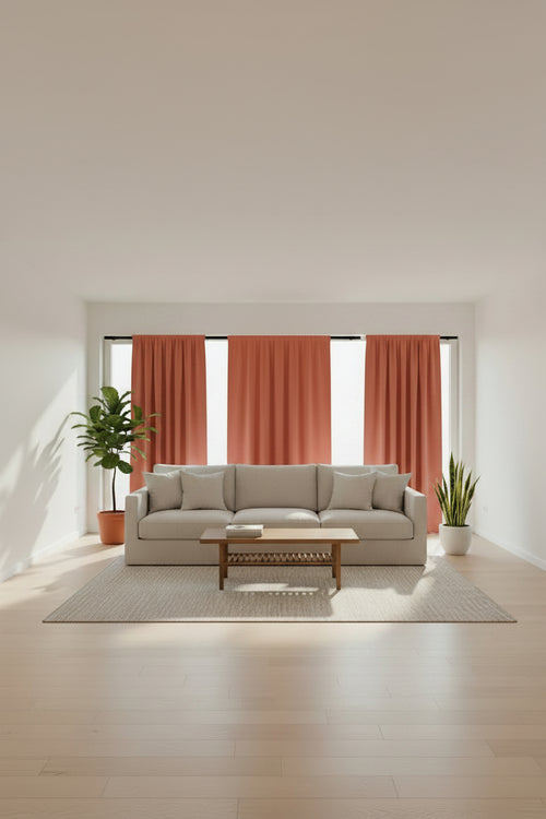 Coral Sheer Curtain Panel — Lightweight Semi-Transparent Window Drape