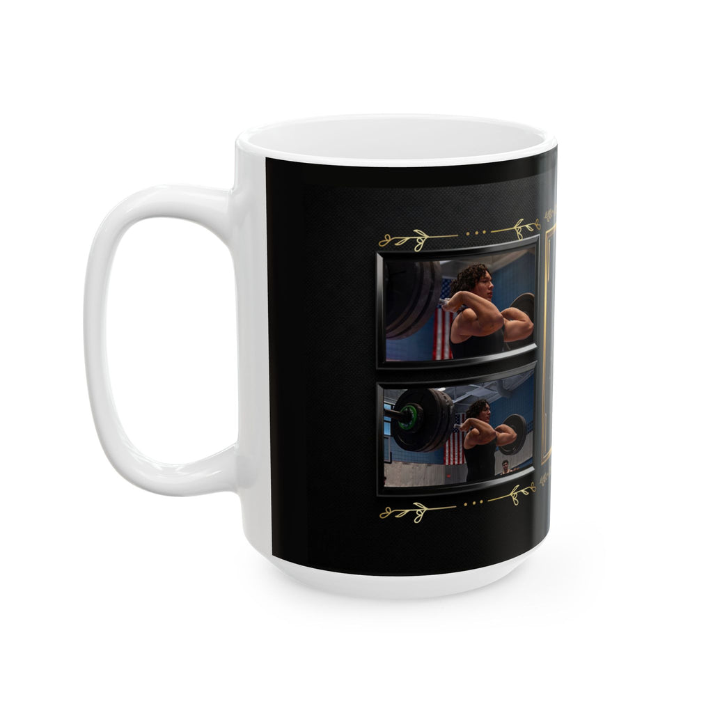 F & A Monogram Black Gold Frame Mug | Ceramic Coffee Cup