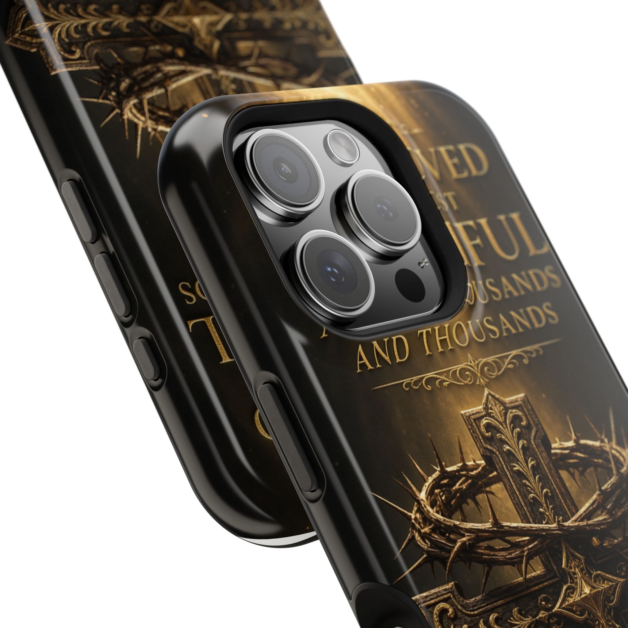 Magnetic Impact-Resistant Phone Case — "Most Beautiful" Cross with Crown of Thorns