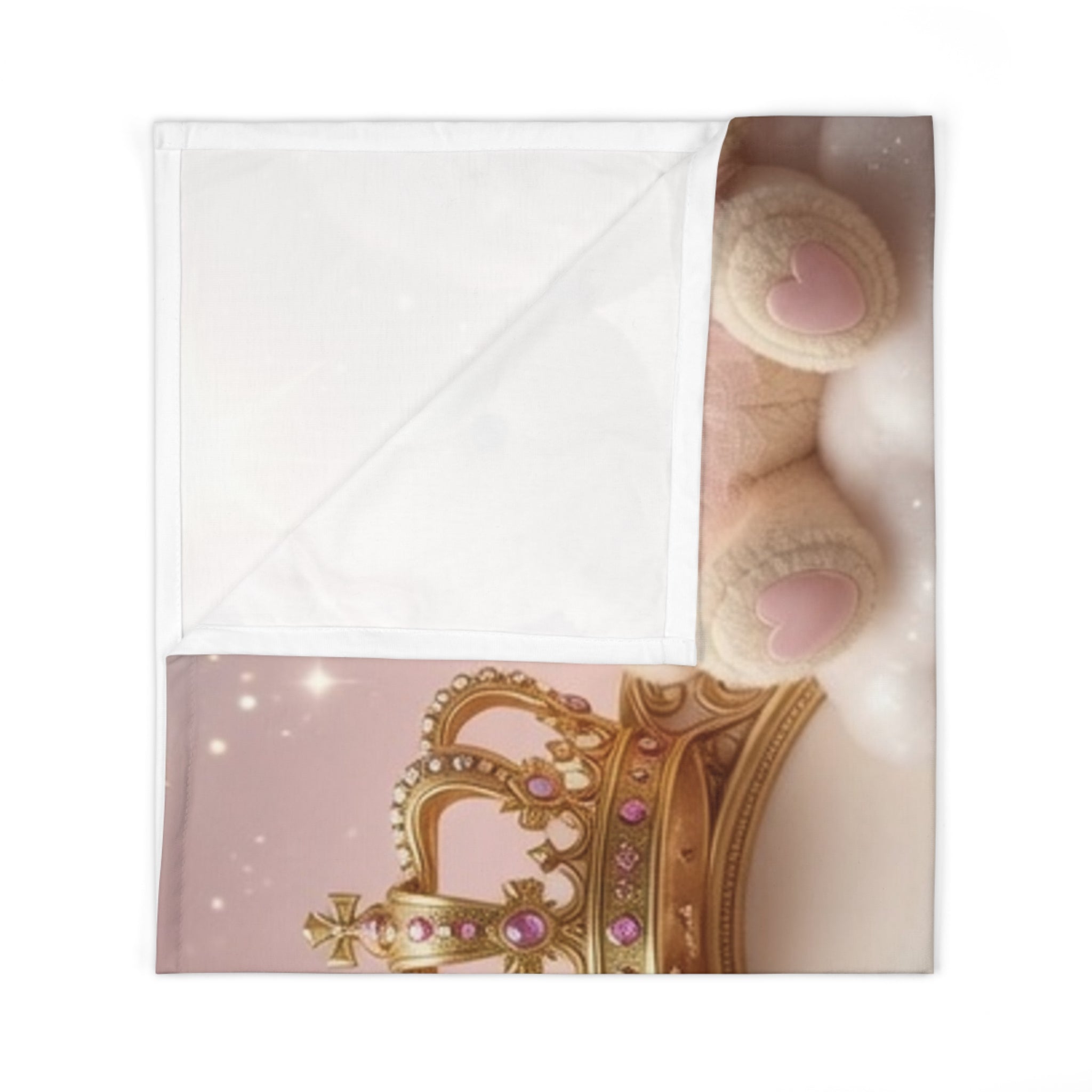 Personalized Pink Princess Baby Swaddle Blanket – "Baby Camille" Newborn Keepsake