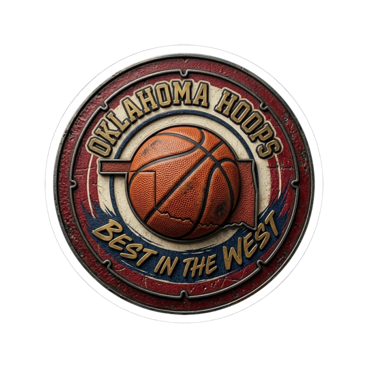 Oklahoma Hoops Kiss-Cut Sticker | Best in the West, vintage collegiate basketball