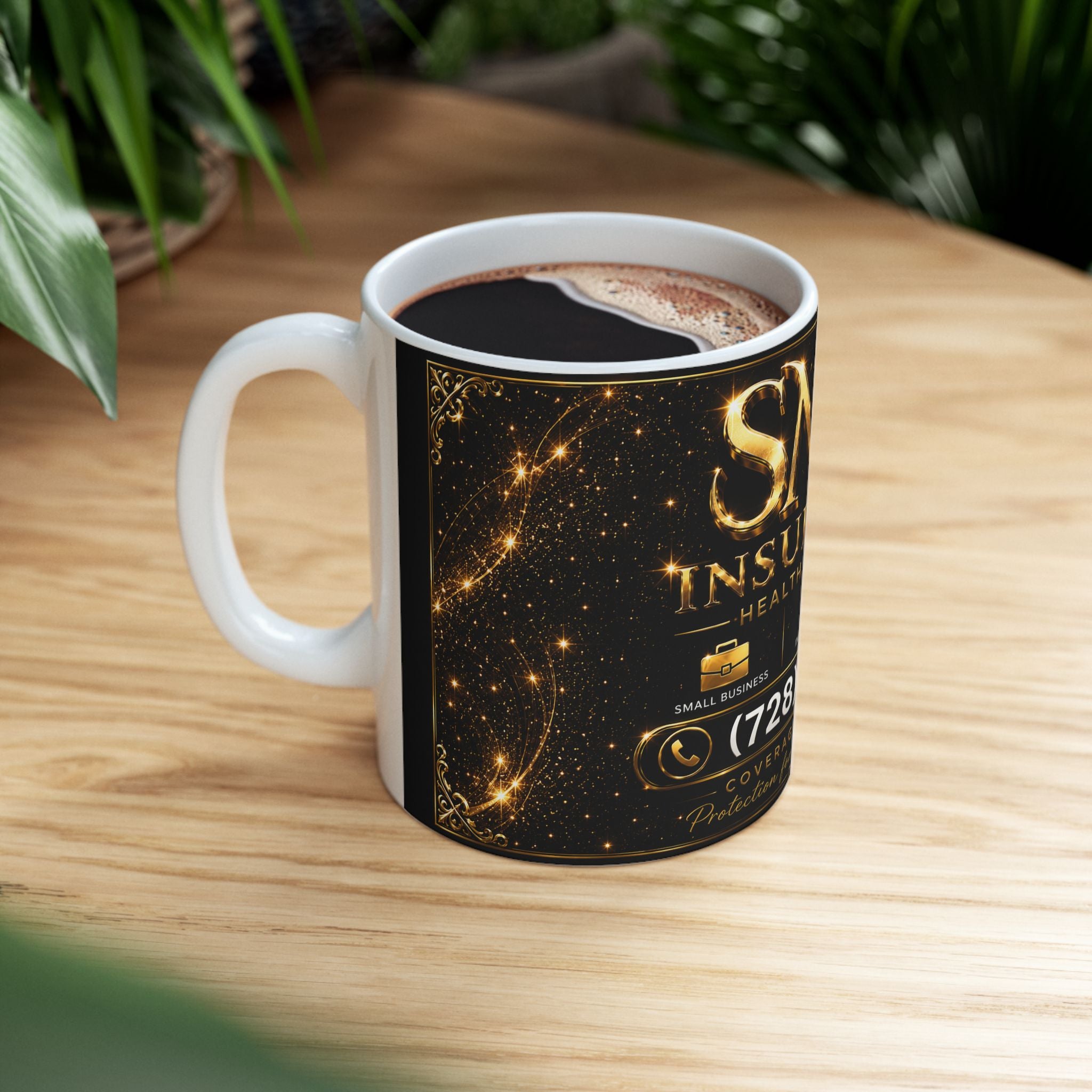 SMS Insurance Ceramic Mug — Branded Health Insurance Coffee Cup (11oz, 15oz)