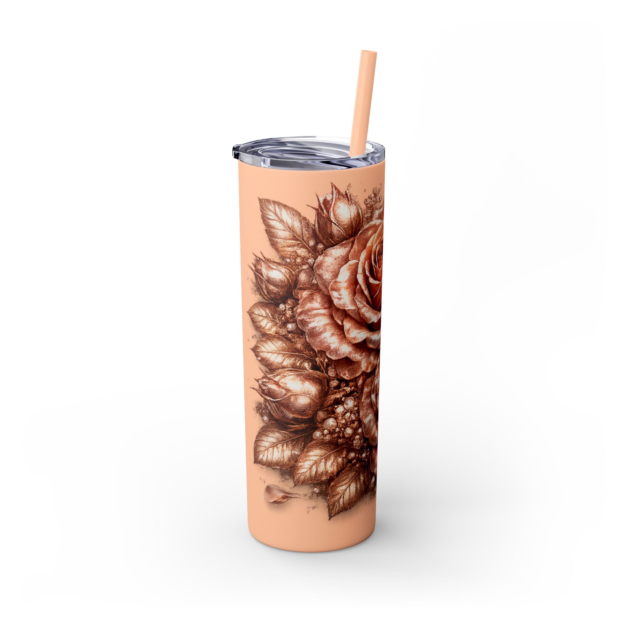 Skinny Tumbler — Monochrome Rose Garden 20oz Straw Tumbler