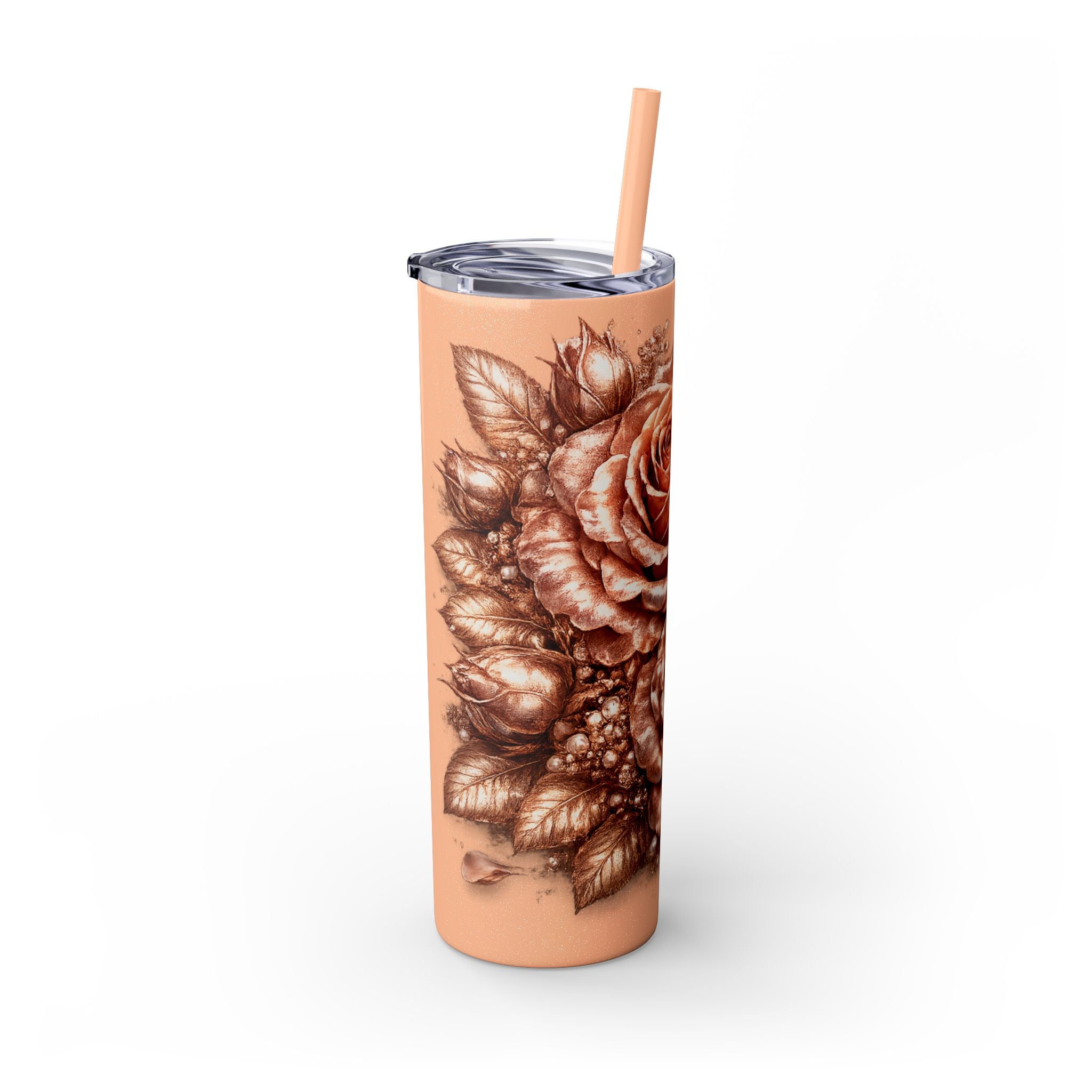 Skinny Tumbler — Monochrome Rose Garden 20oz Straw Tumbler