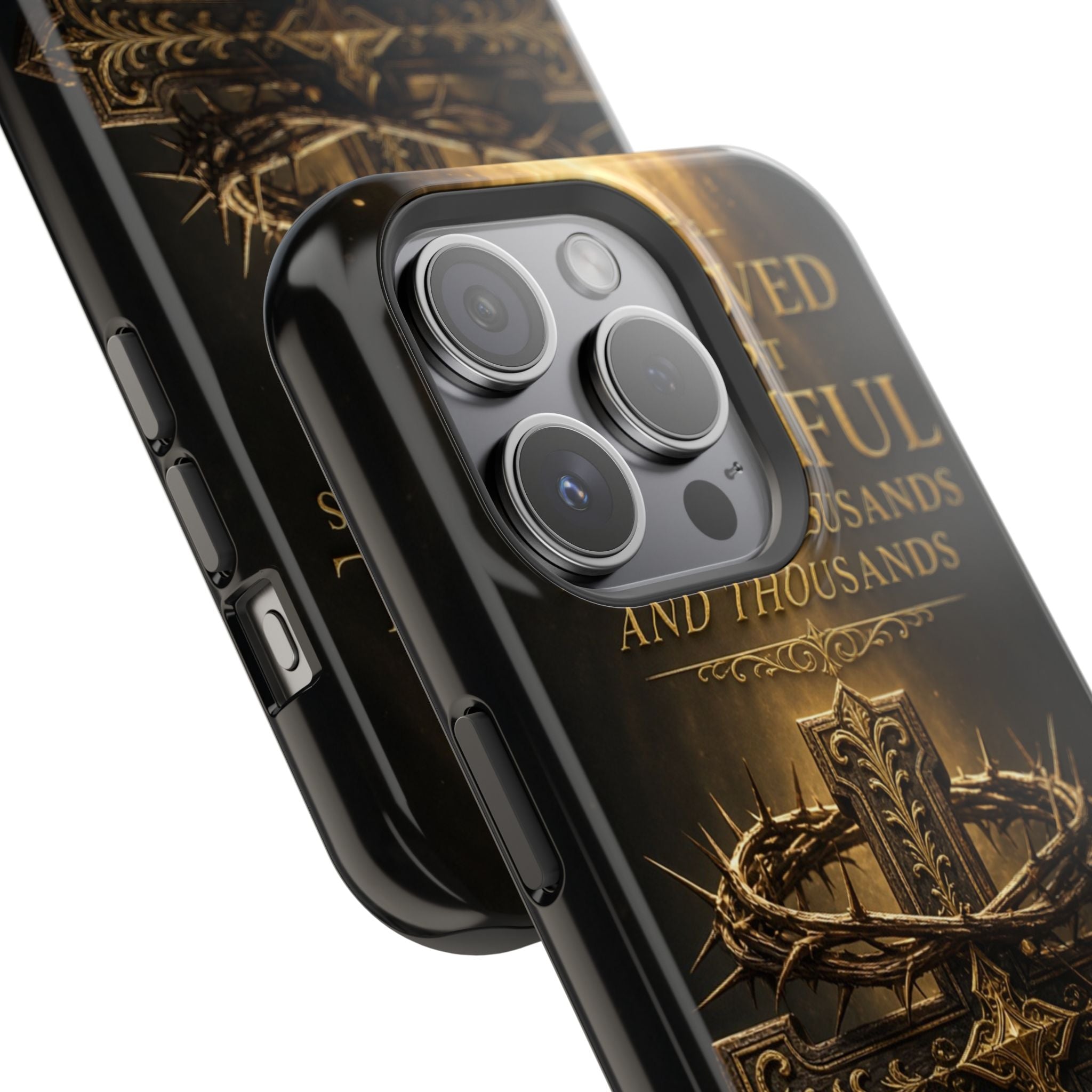 Magnetic Impact-Resistant Phone Case — "Most Beautiful" Cross with Crown of Thorns
