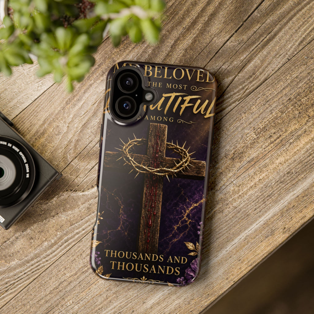 Christian Cross Magnetic Impact-Resistant Phone Case — "Beloved Most Beautiful" Scripture Design