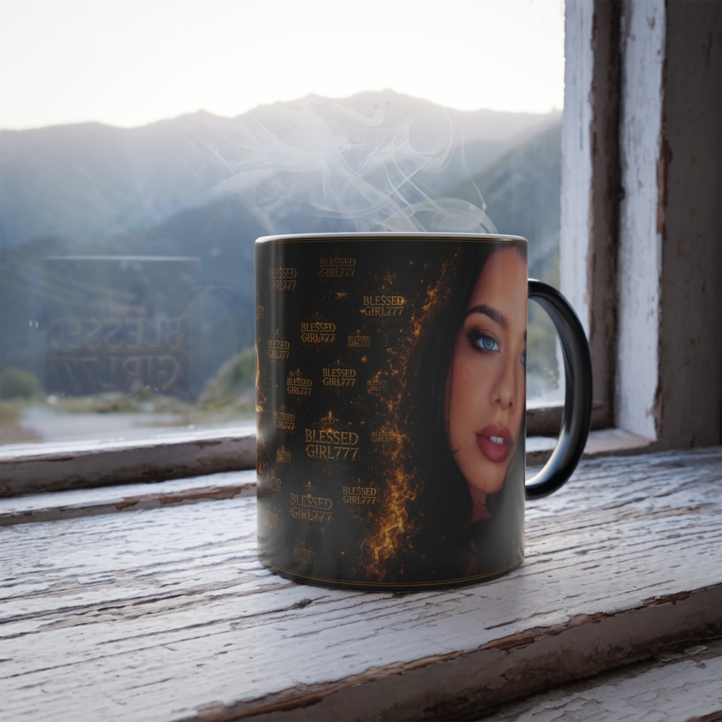 Blessed 777 Color-Changing Mug — Personalized Photo Magic Reveal (11 oz)