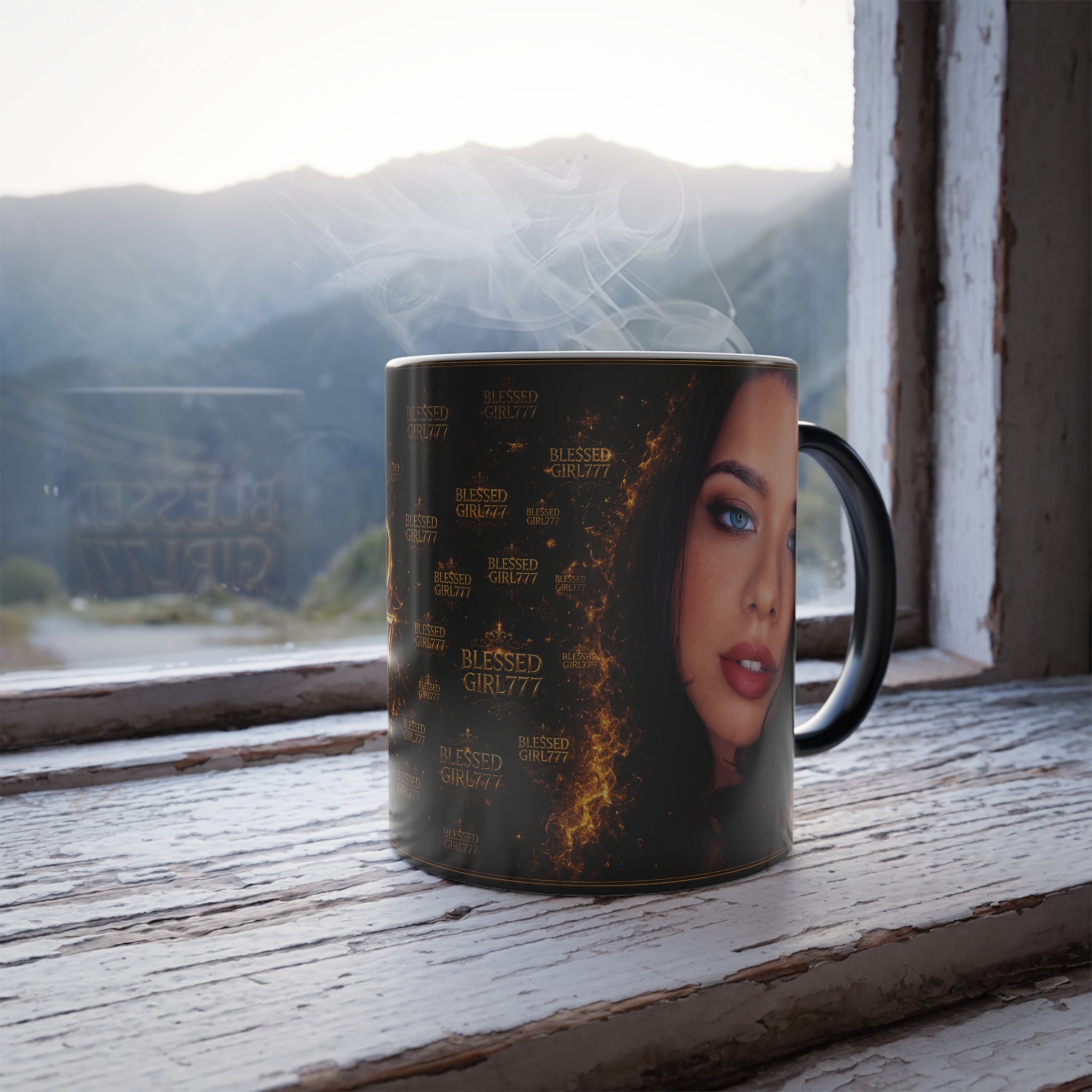 Blessed 777 Color-Changing Mug — Personalized Photo Magic Reveal (11 oz)