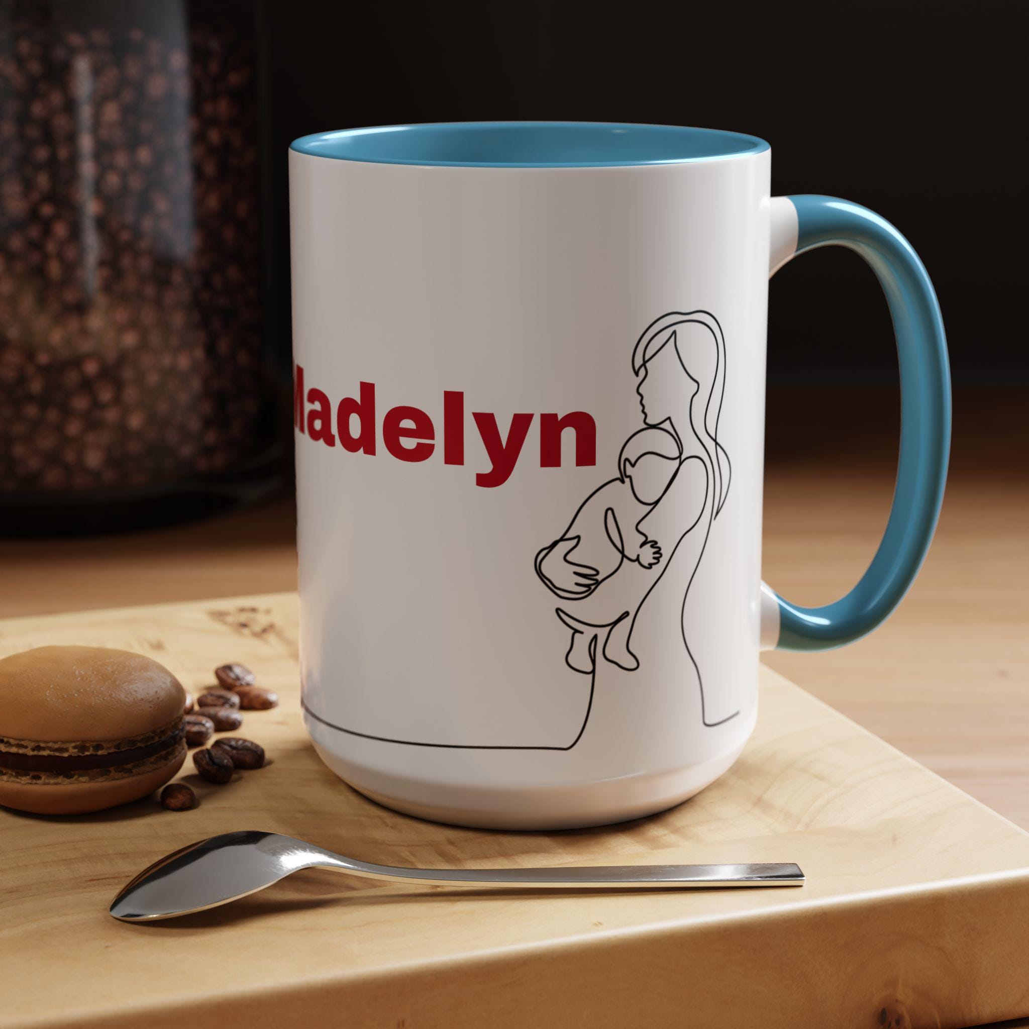 Taza Personalizada con Acento de Color - Regalo de Cumpleaños para Mujer, Custom Accent Coffee Mug, Taza con Interior de Color