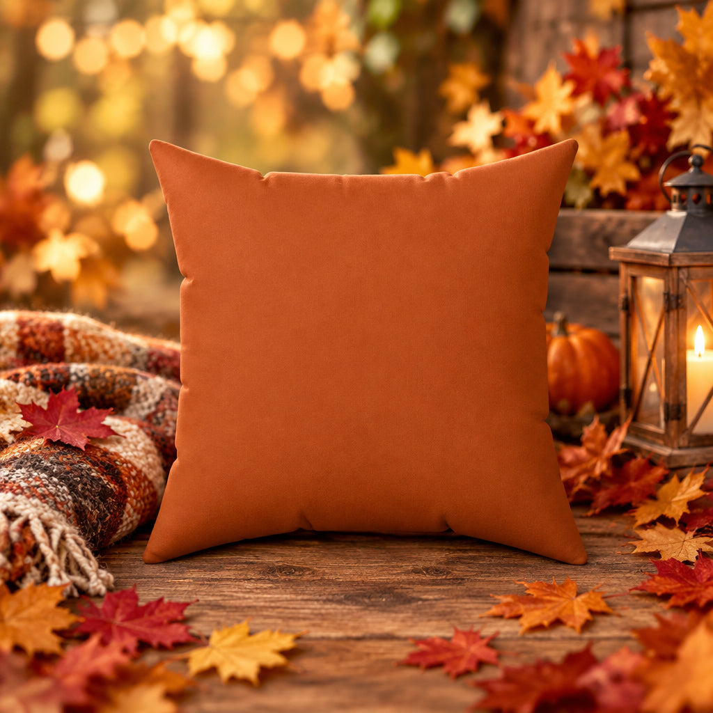 Rust Orange Throw Pillow – Solid Terracotta, 16 × 16