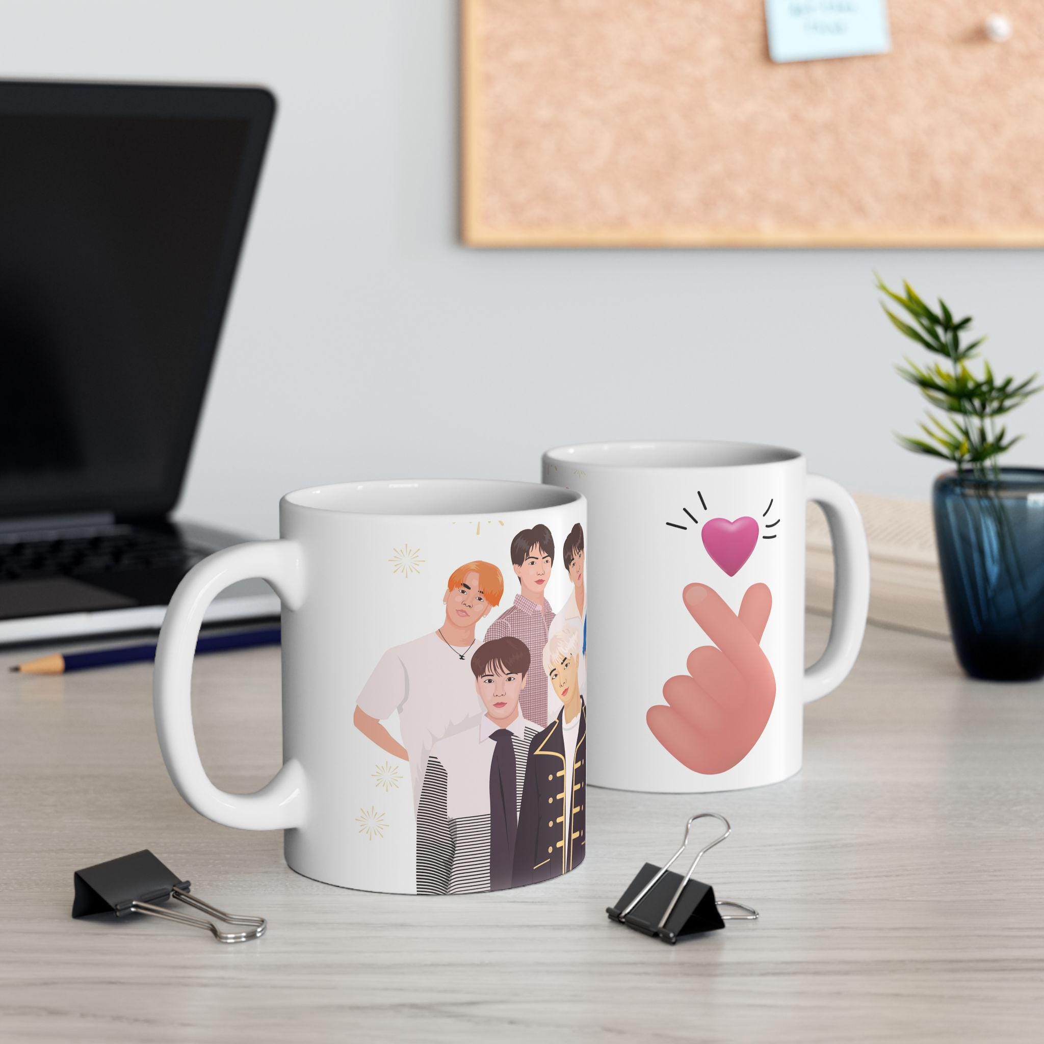 K-Pop Love Ceramic Mug, Cute Coffee Cup for Fans, Gifts for Birthdays, Holidays, Valentine's Day, 11oz, 15oz