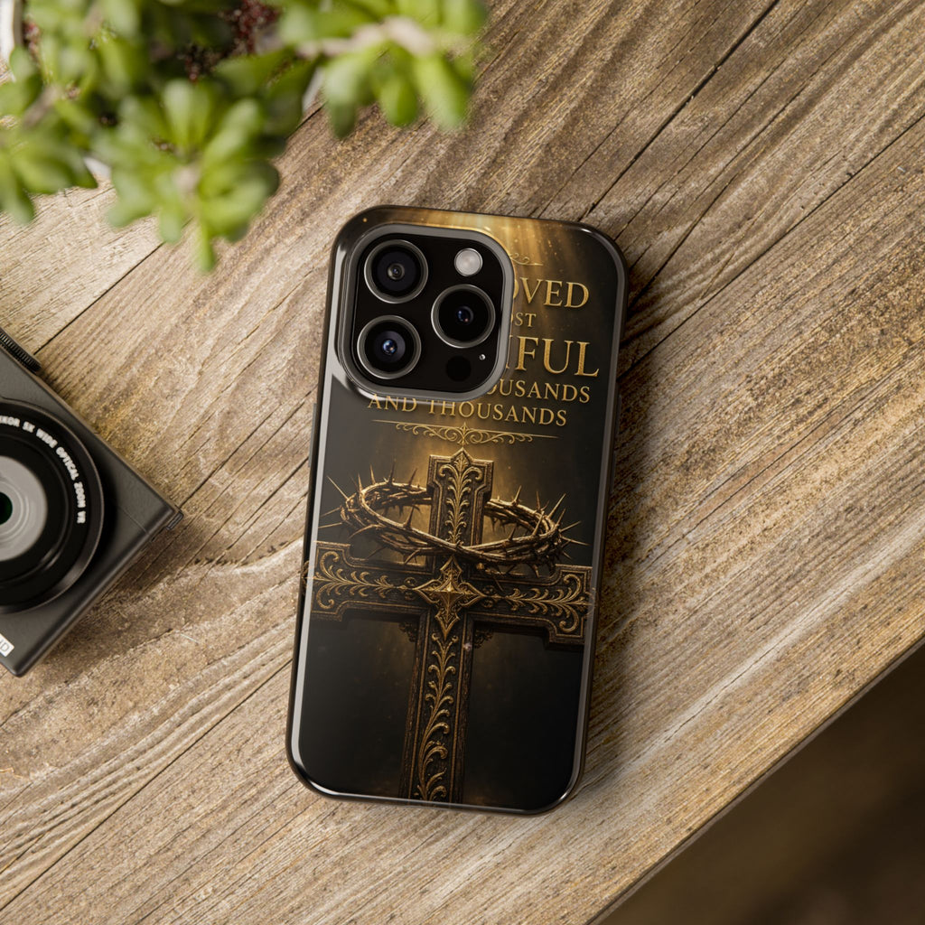 Magnetic Impact-Resistant Phone Case — "Most Beautiful" Cross with Crown of Thorns