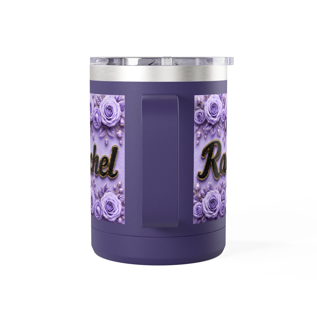 Personalized Rachel Floral 15oz Travel Mug — Insulated Coffee Tumbler