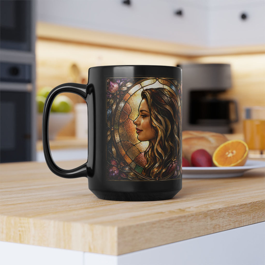Inspirational Prayer Poem Mug 15oz | Black Stained Glass Faith & Hope Gift
