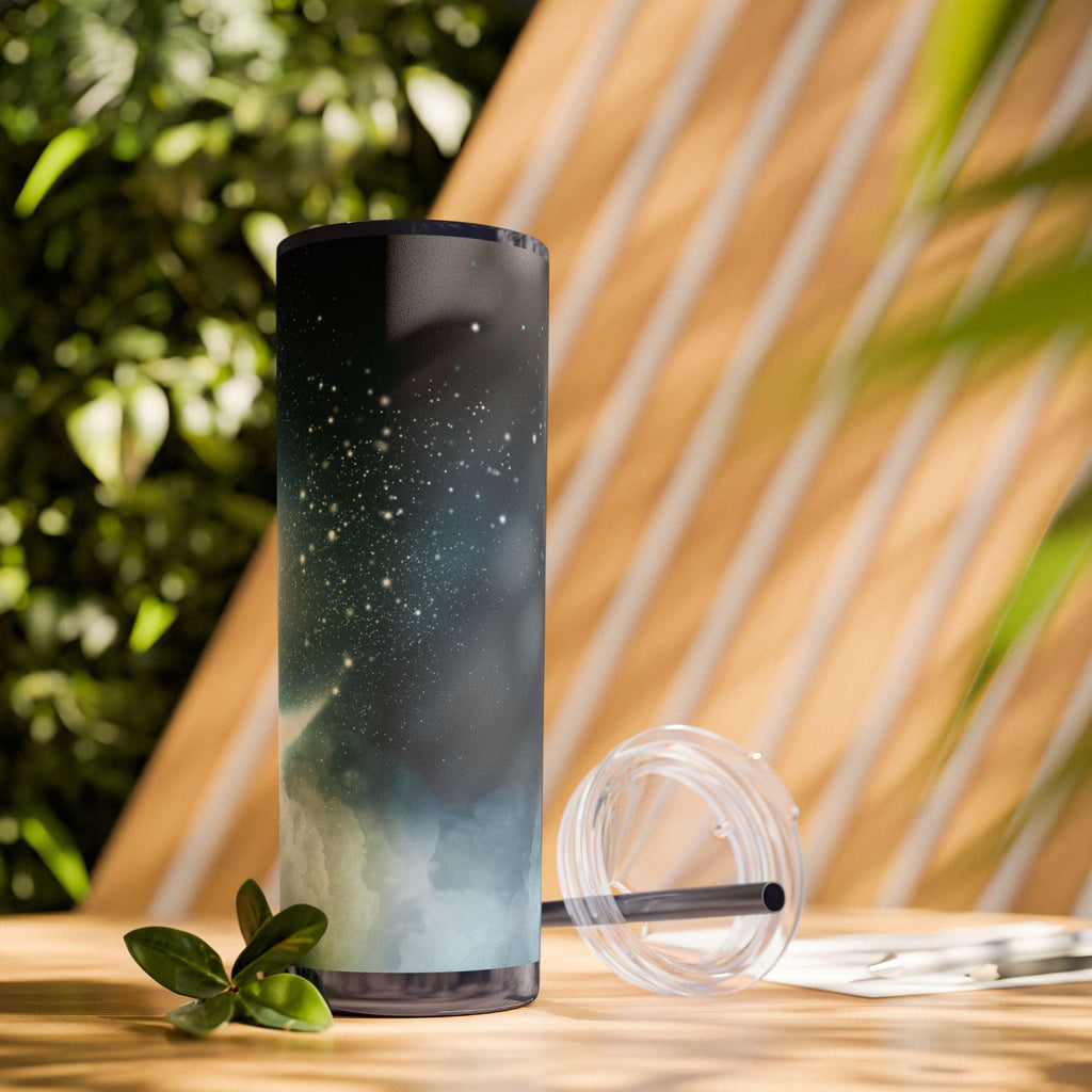 Vaso Térmico Skinny 20oz Floral - Tumbler de Acero Inoxidable con Pitillo, Regalo Botánico para Mujer, Vaso Estético para Café Helado