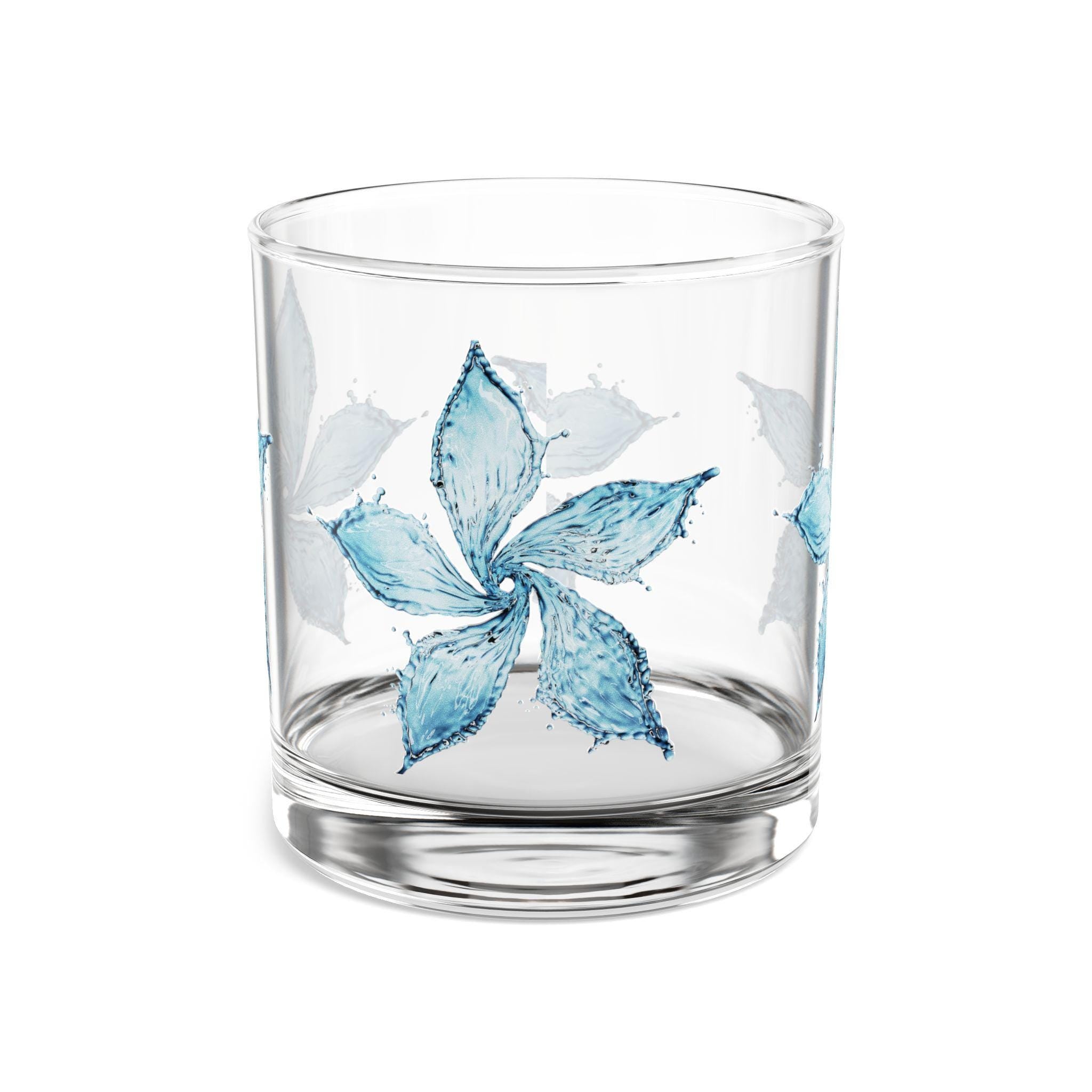 Vaso de Cristal Floral Rocks 10oz - Cristalería Estética de Flores, Vaso para Cócteles y Whisky, Regalo de Lujo para Mujer