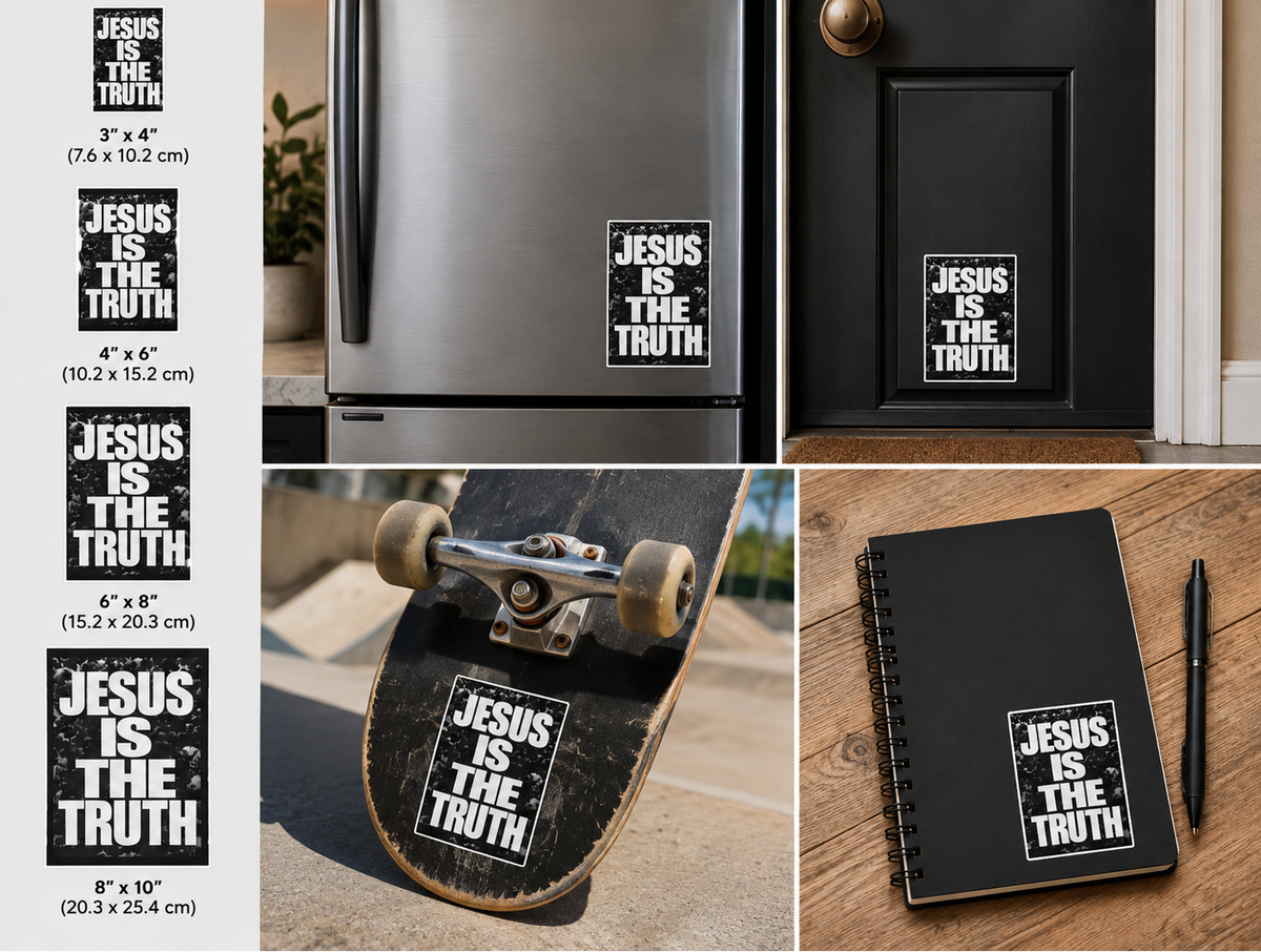 Christian Sticker Jesus Is The Truth — Vinyl Kiss-Cut Decal for Car, Laptop & Water Bottle