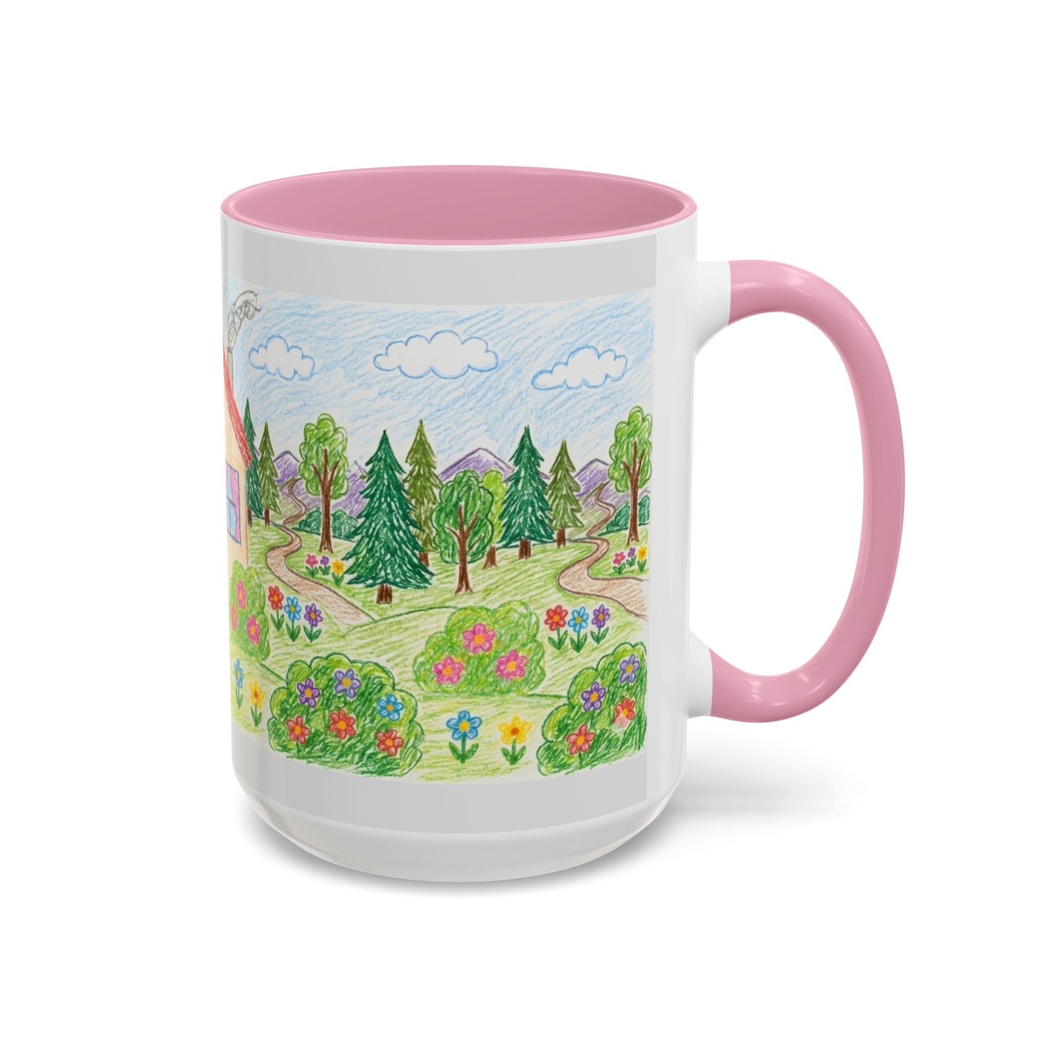 Crayon Family Home Drawing Mug | Colorful Ceramic Coffee Cup