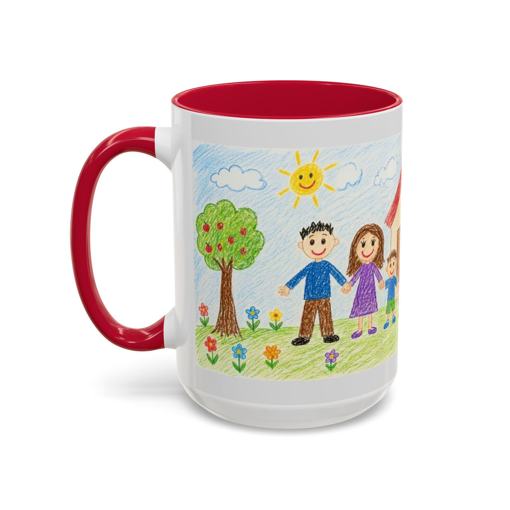 Crayon Family Home Drawing Mug | Colorful Ceramic Coffee Cup