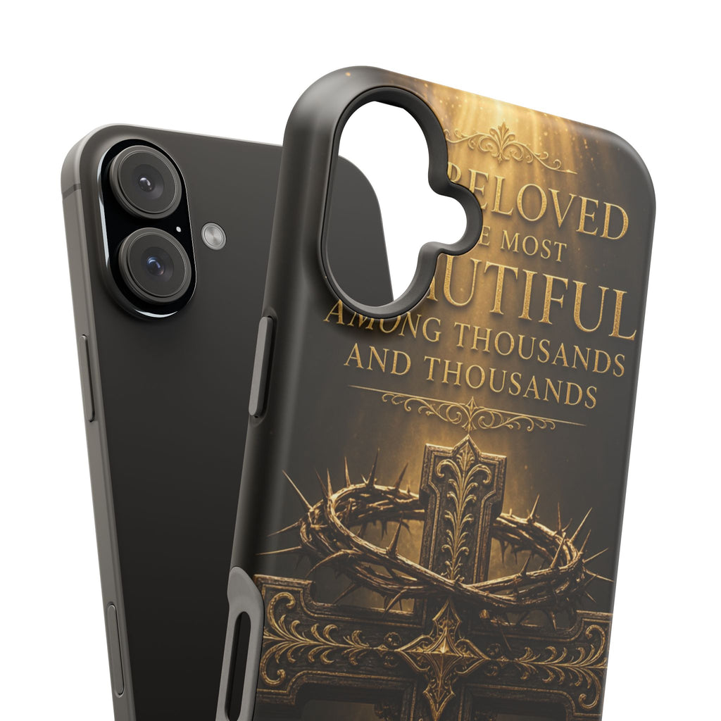 Magnetic Impact-Resistant Phone Case — "Most Beautiful" Cross with Crown of Thorns