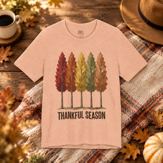 Thankful Season Autumn Trees T-Shirt | Thanksgiving Fall Tee