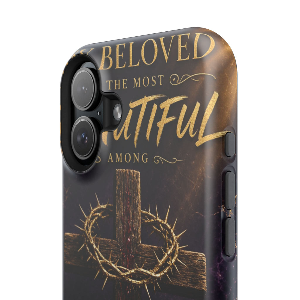 Christian Cross Magnetic Impact-Resistant Phone Case — "Beloved Most Beautiful" Scripture Design