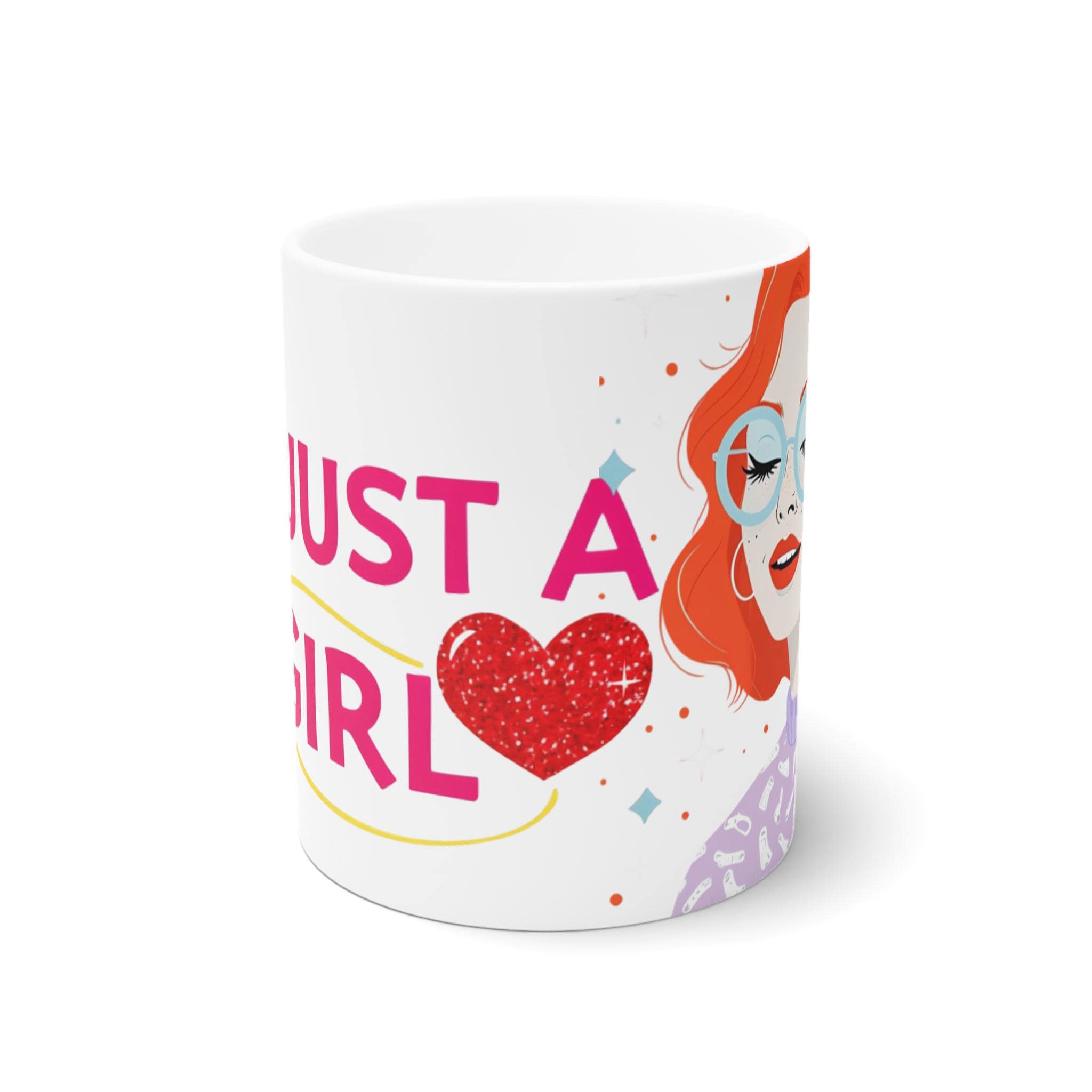 Just a Girl Pink Coffee Mug | Cute Coquette Aesthetic Cup, Girly Gift for Her, Soft Girl Vibes, 11oz & 15oz