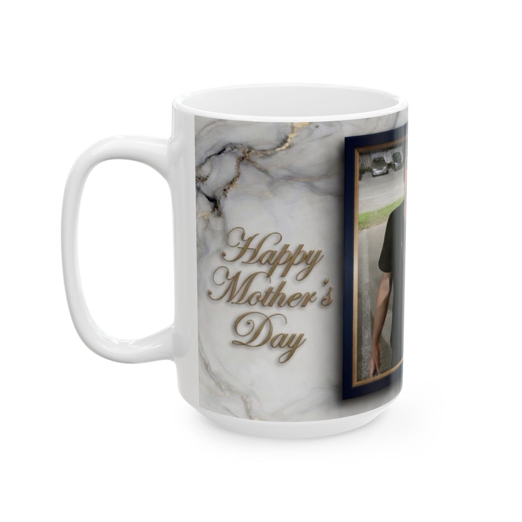 Marble Floral Photo Mug | Personalized Photo Coffee Mug