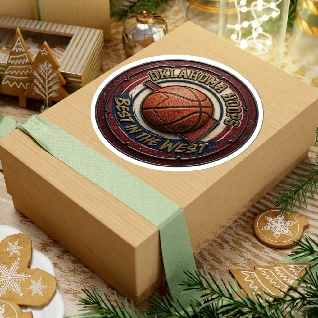 Oklahoma Hoops Kiss-Cut Sticker | Best in the West, vintage collegiate basketball