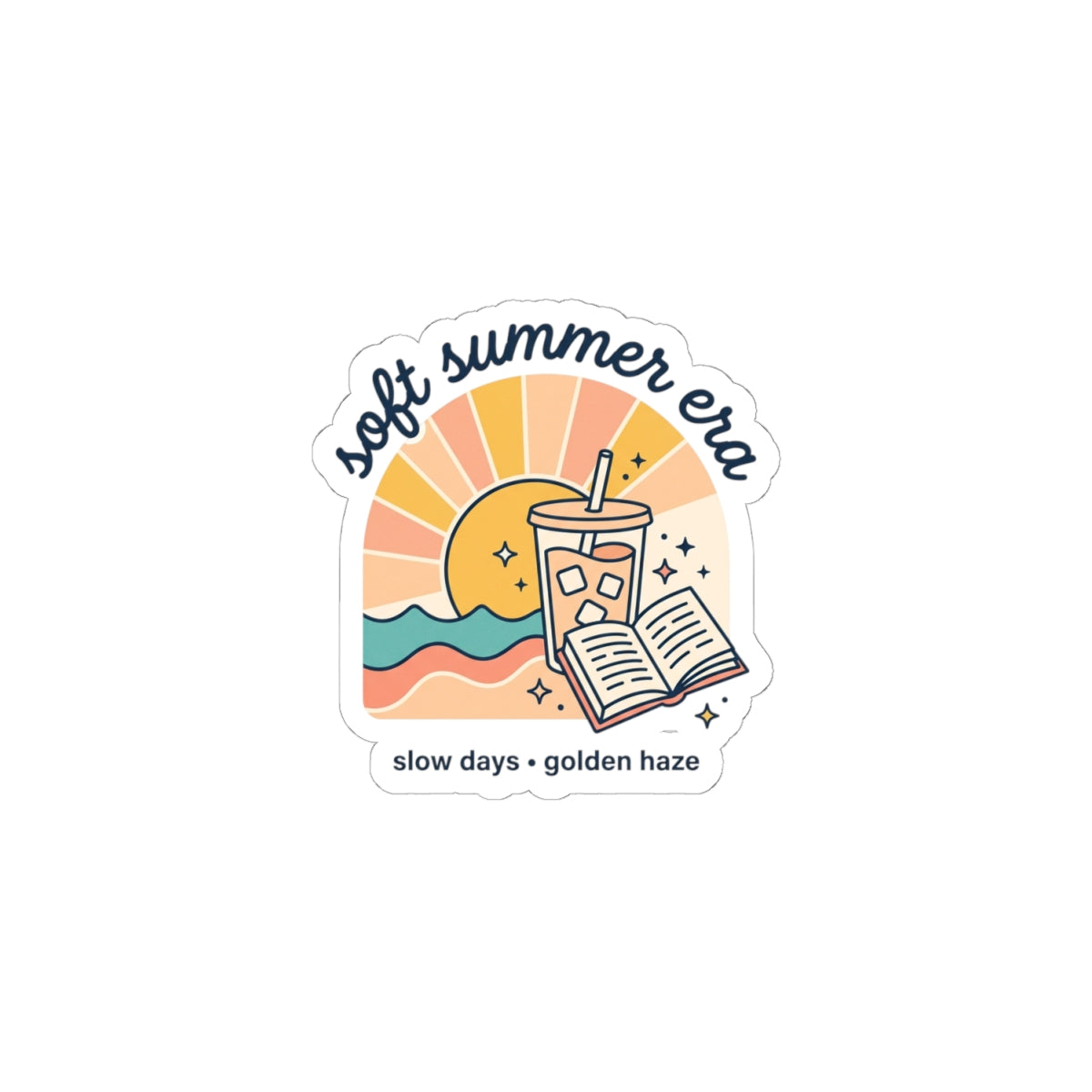 Soft Summer Era Kiss-Cut Stickers | summer aesthetic, pastel coastal vibes