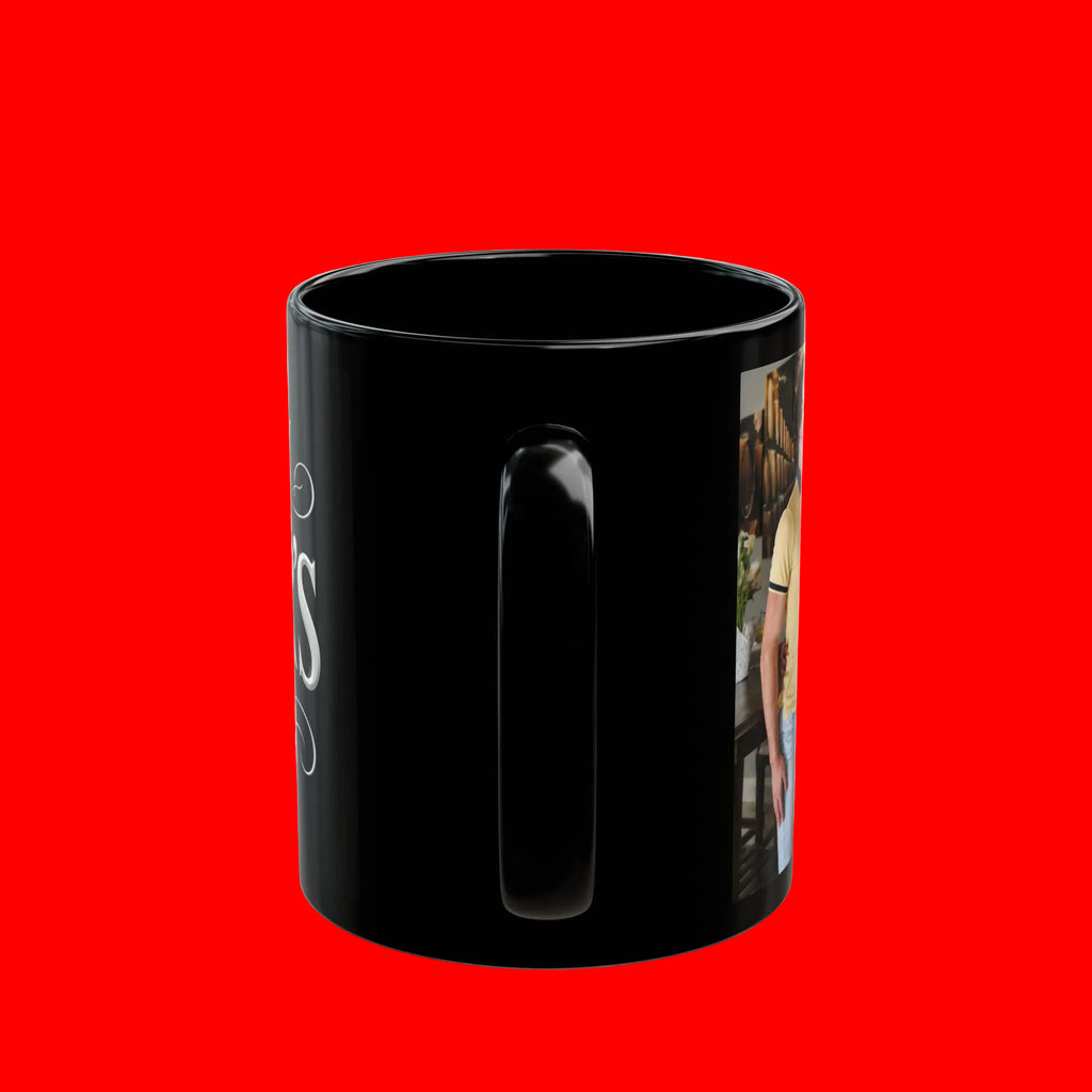 Happy Father’s Day Photo Mug — Personalized Black Coffee Cup (11oz, 15oz)
