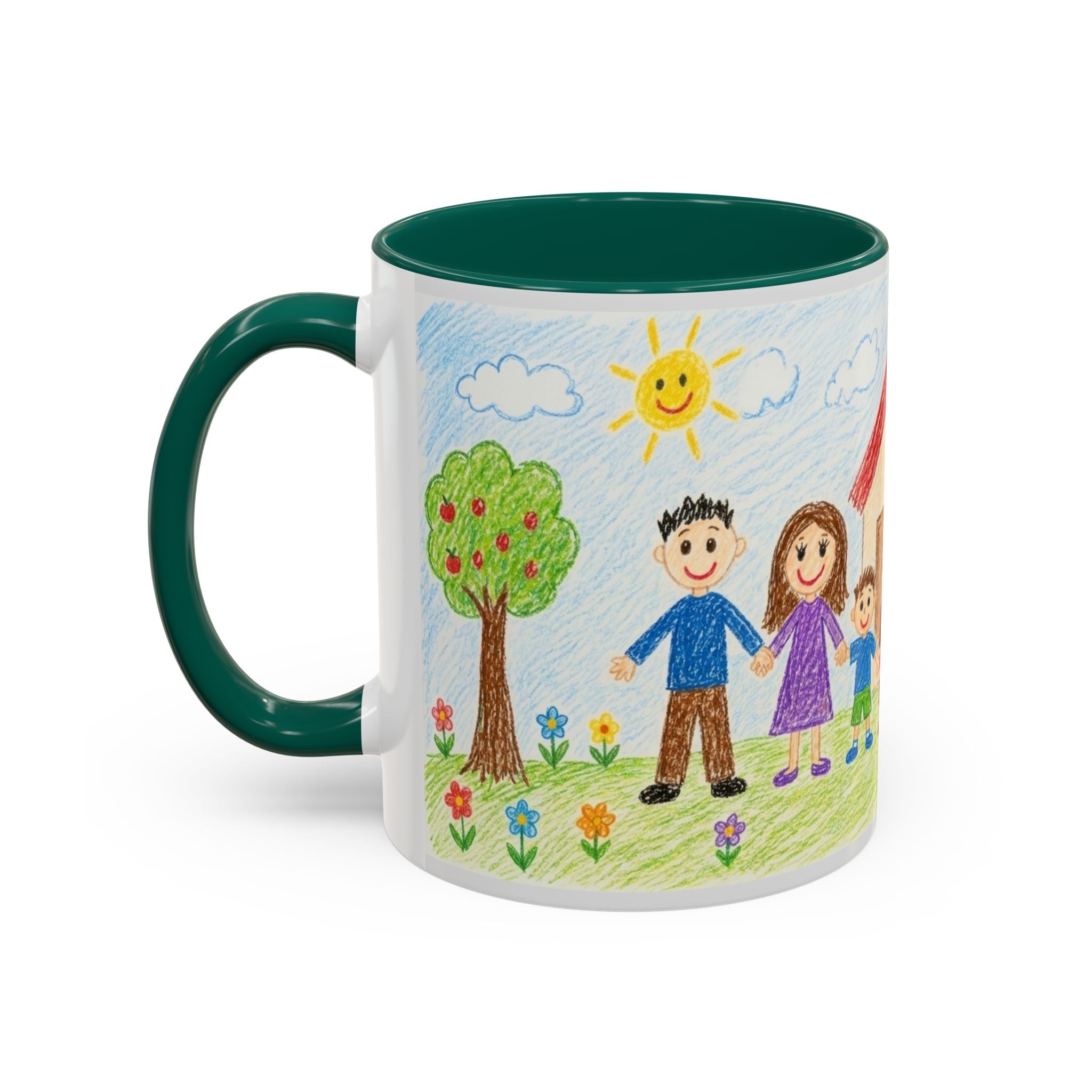 Crayon Family Home Drawing Mug | Colorful Ceramic Coffee Cup