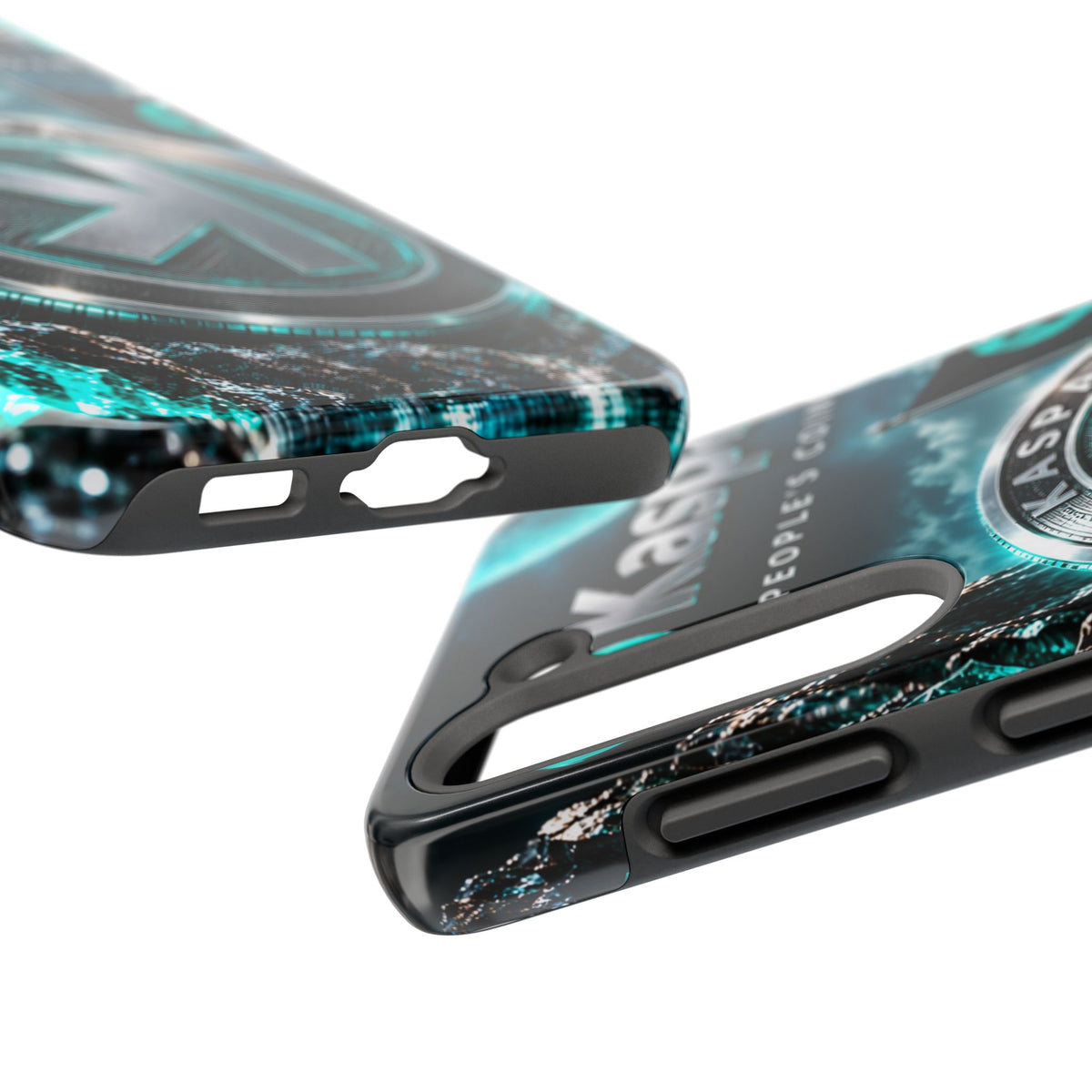 Kaspa Coin Tough Phone Case – Teal Crypto Logo Protective Cover