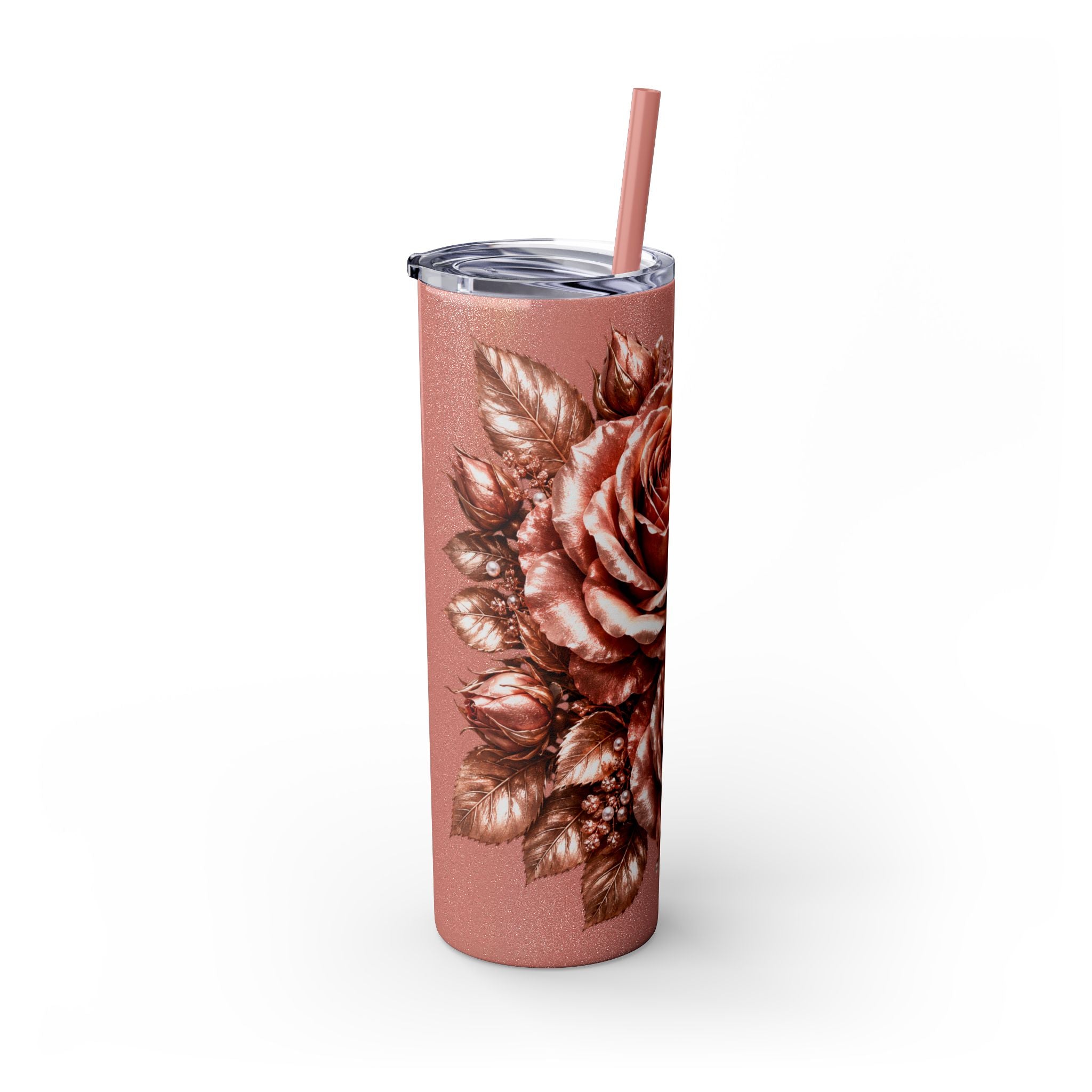 Skinny Tumbler — Monochrome Rose Garden 20oz Straw Tumbler