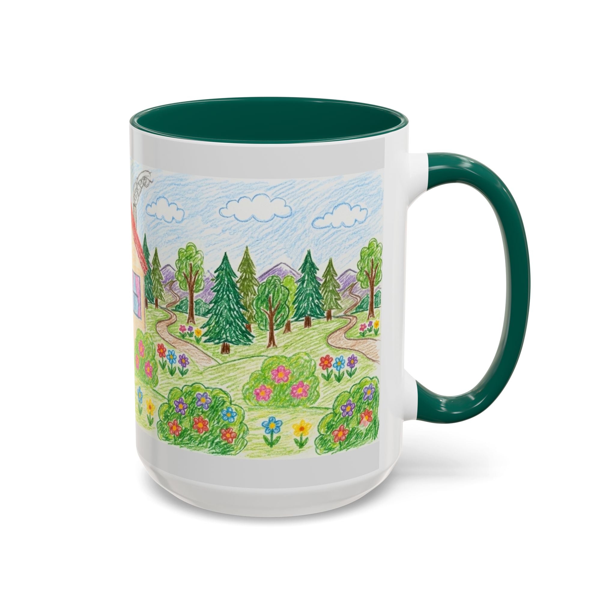 Crayon Family Home Drawing Mug | Colorful Ceramic Coffee Cup