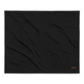 Embroidered Sherpa Blanket — Black Cozy Throw with Gold 'BG' Logo