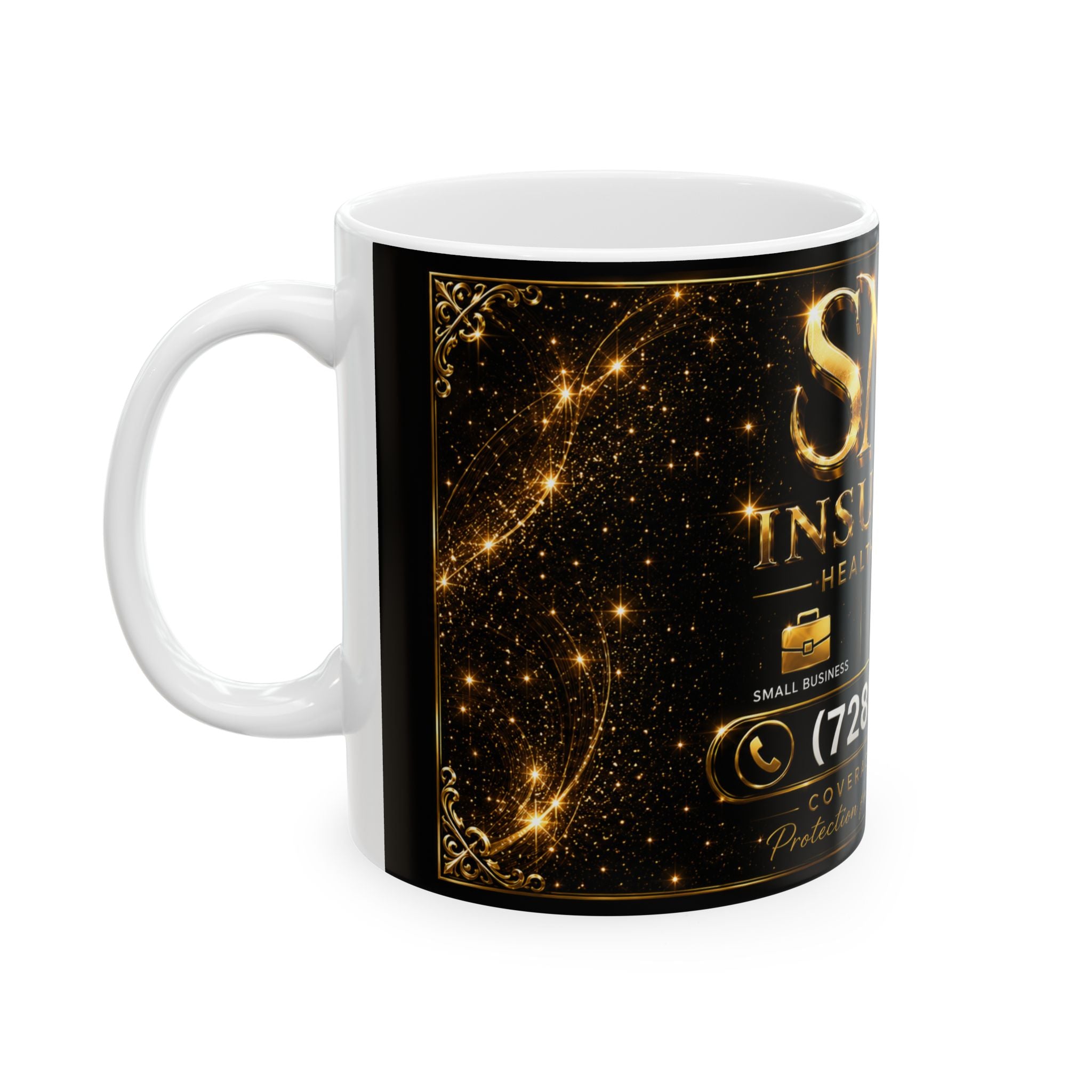 SMS Insurance Ceramic Mug — Branded Health Insurance Coffee Cup (11oz, 15oz)