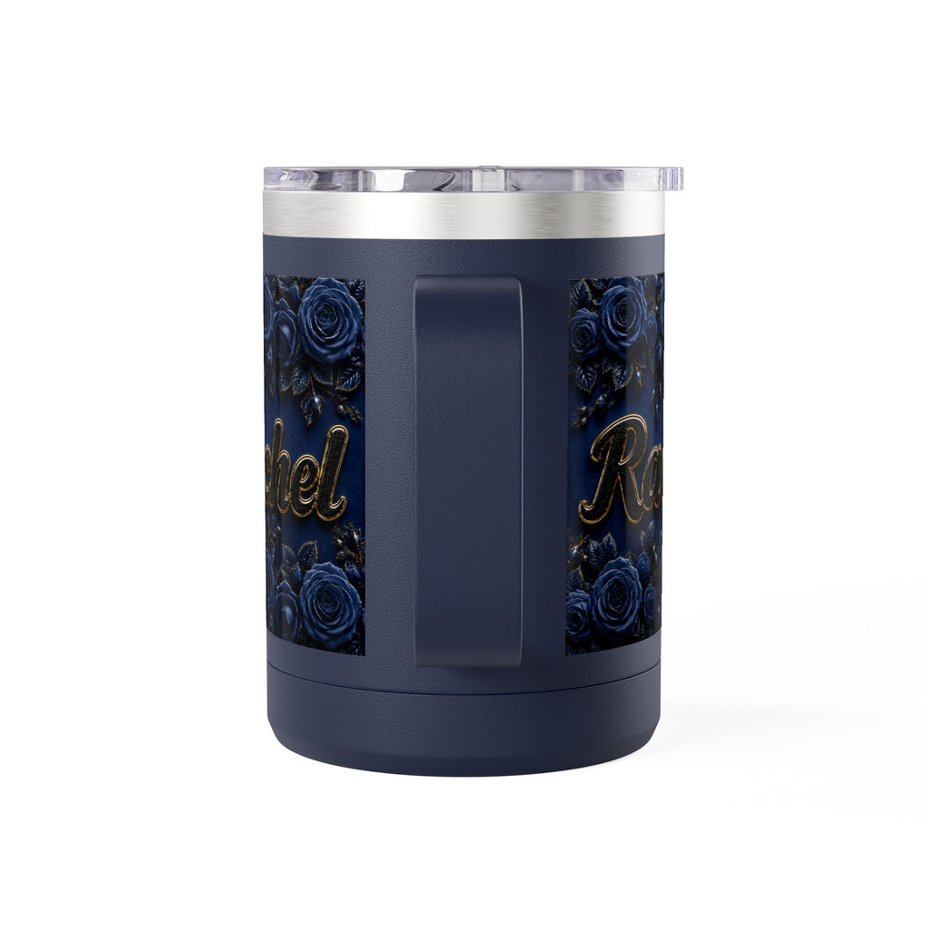Personalized Rachel Floral 15oz Travel Mug — Insulated Coffee Tumbler